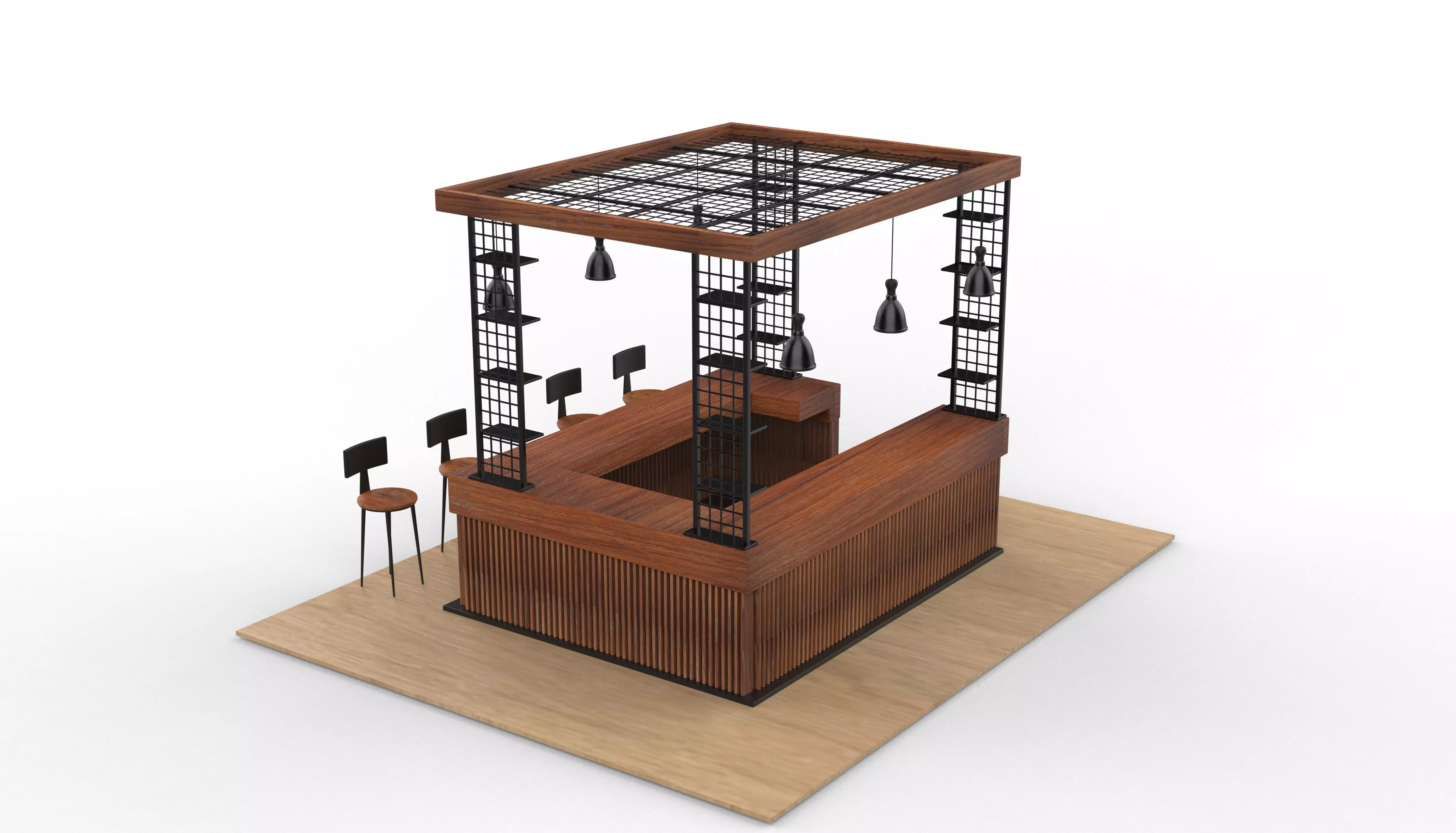 Unique Kiosk 3D model_5