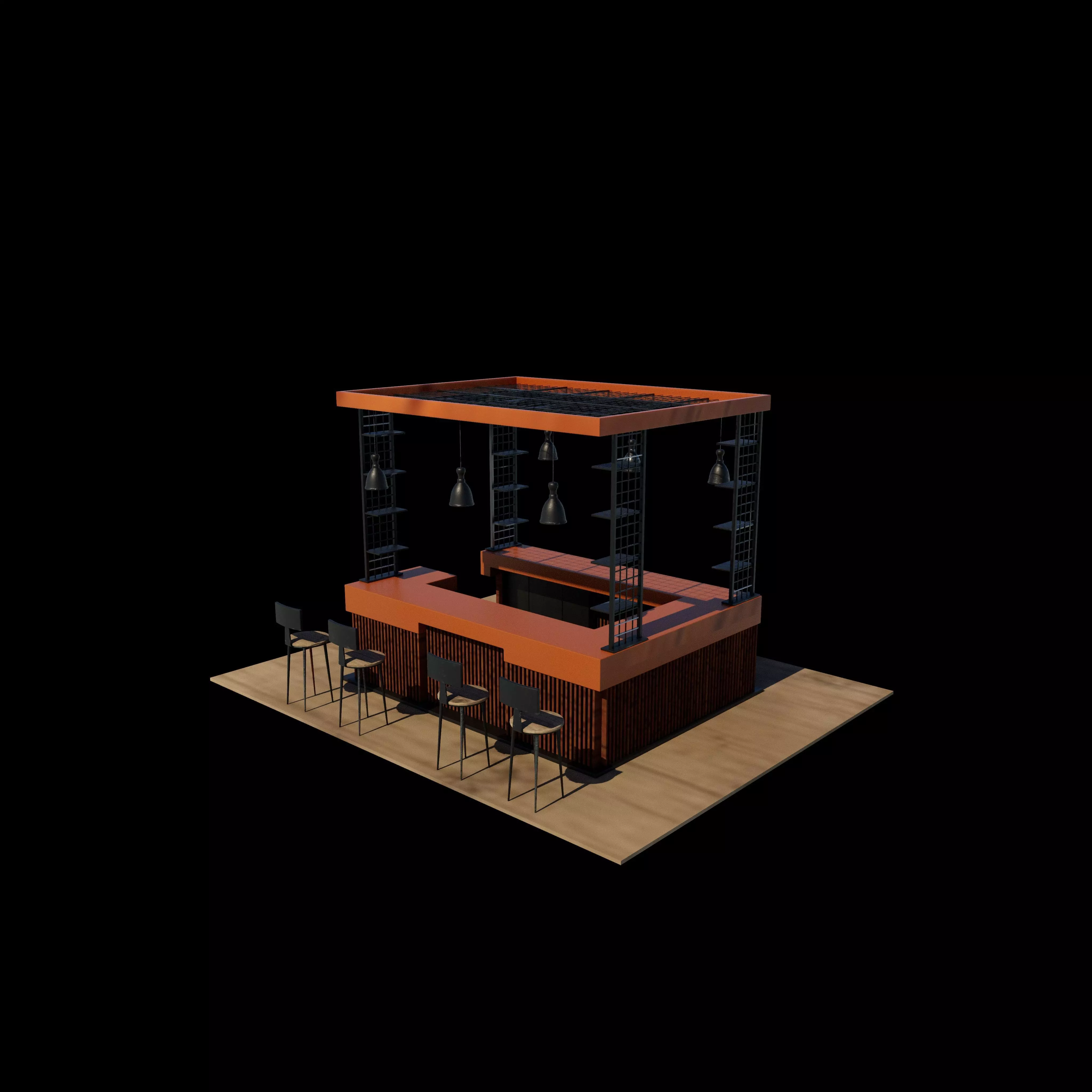 Unique Kiosk 3D model_14