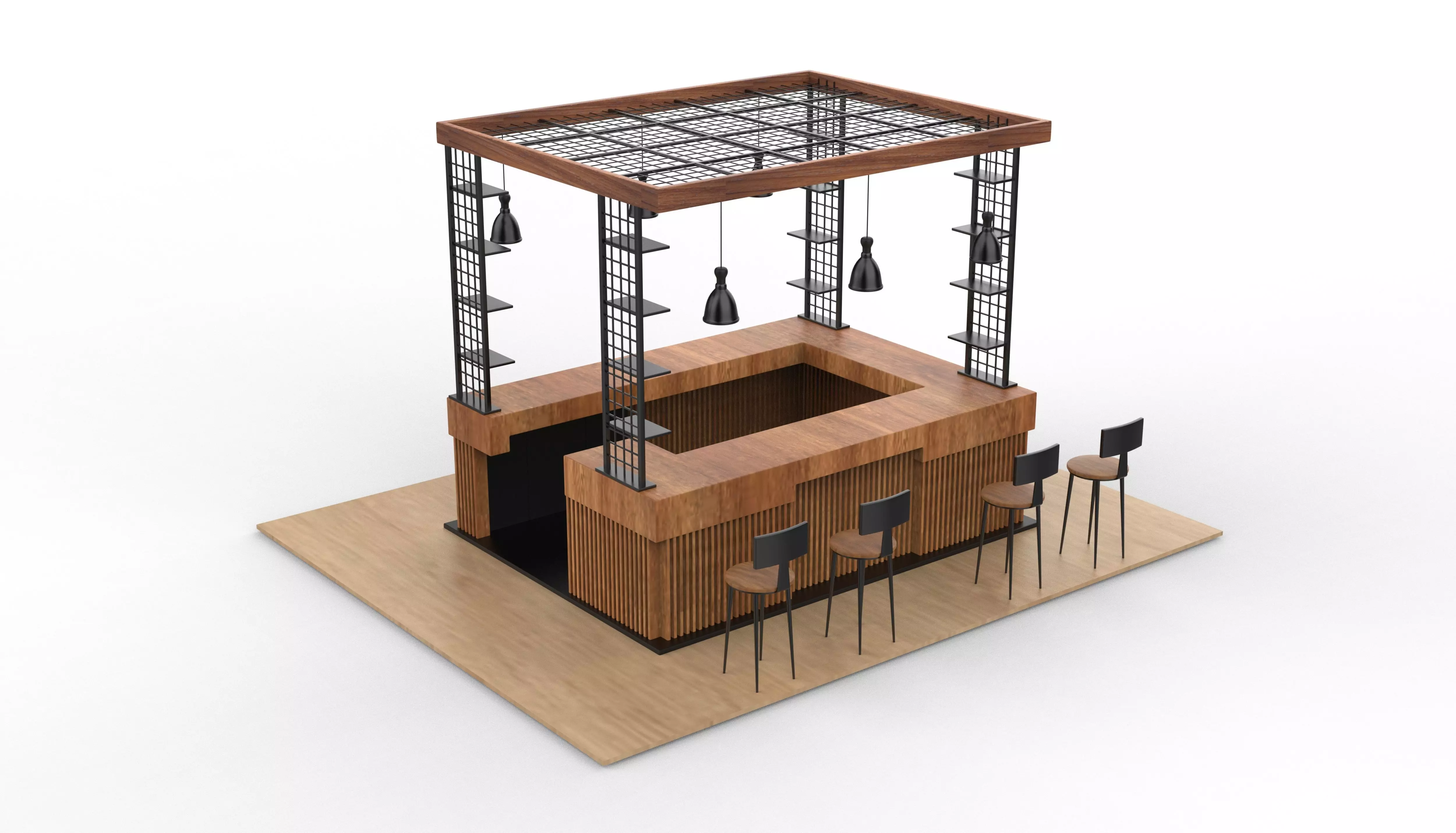 Unique Kiosk 3D model_8