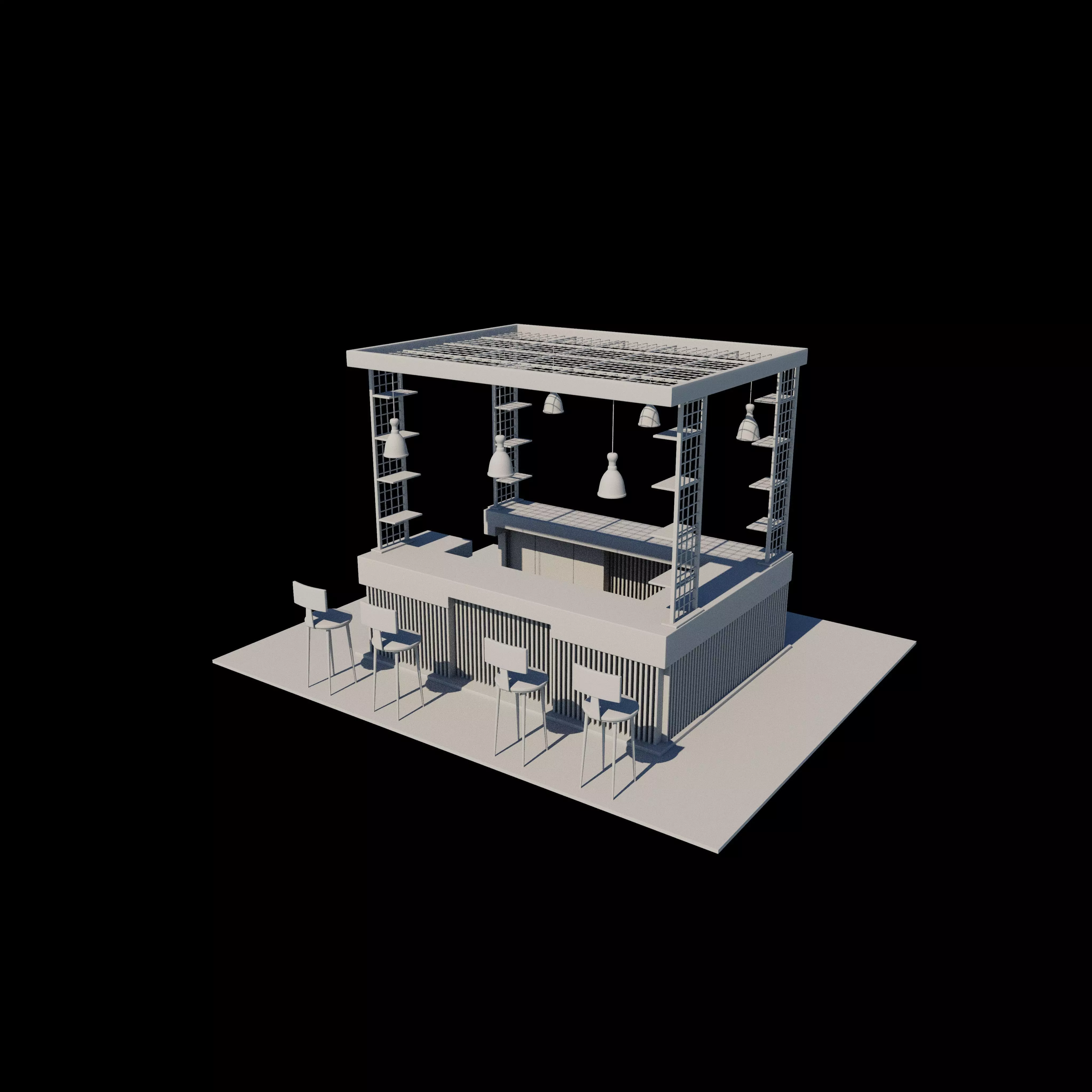 Unique Kiosk 3D model_17