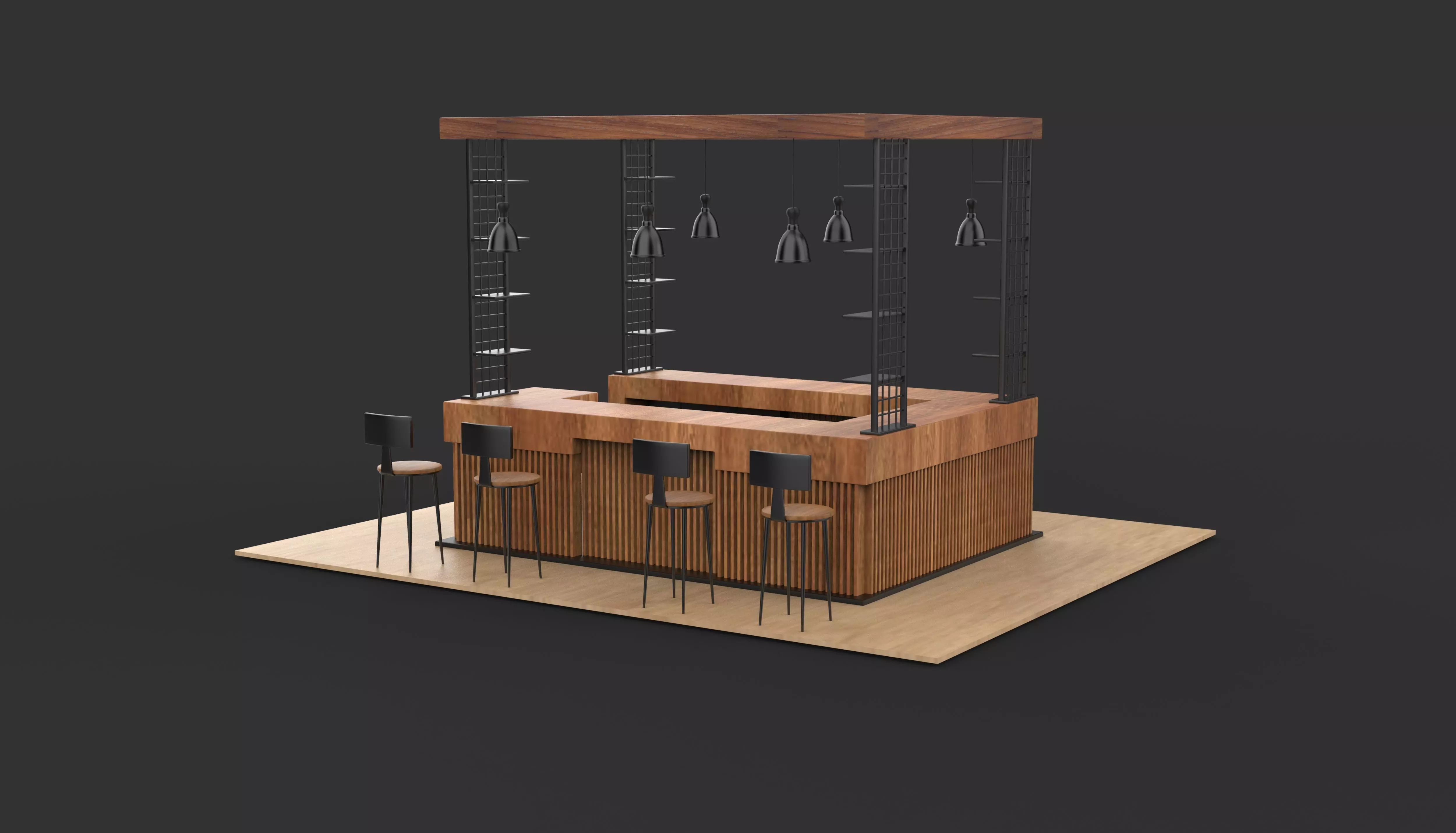 Unique Kiosk 3D model_11