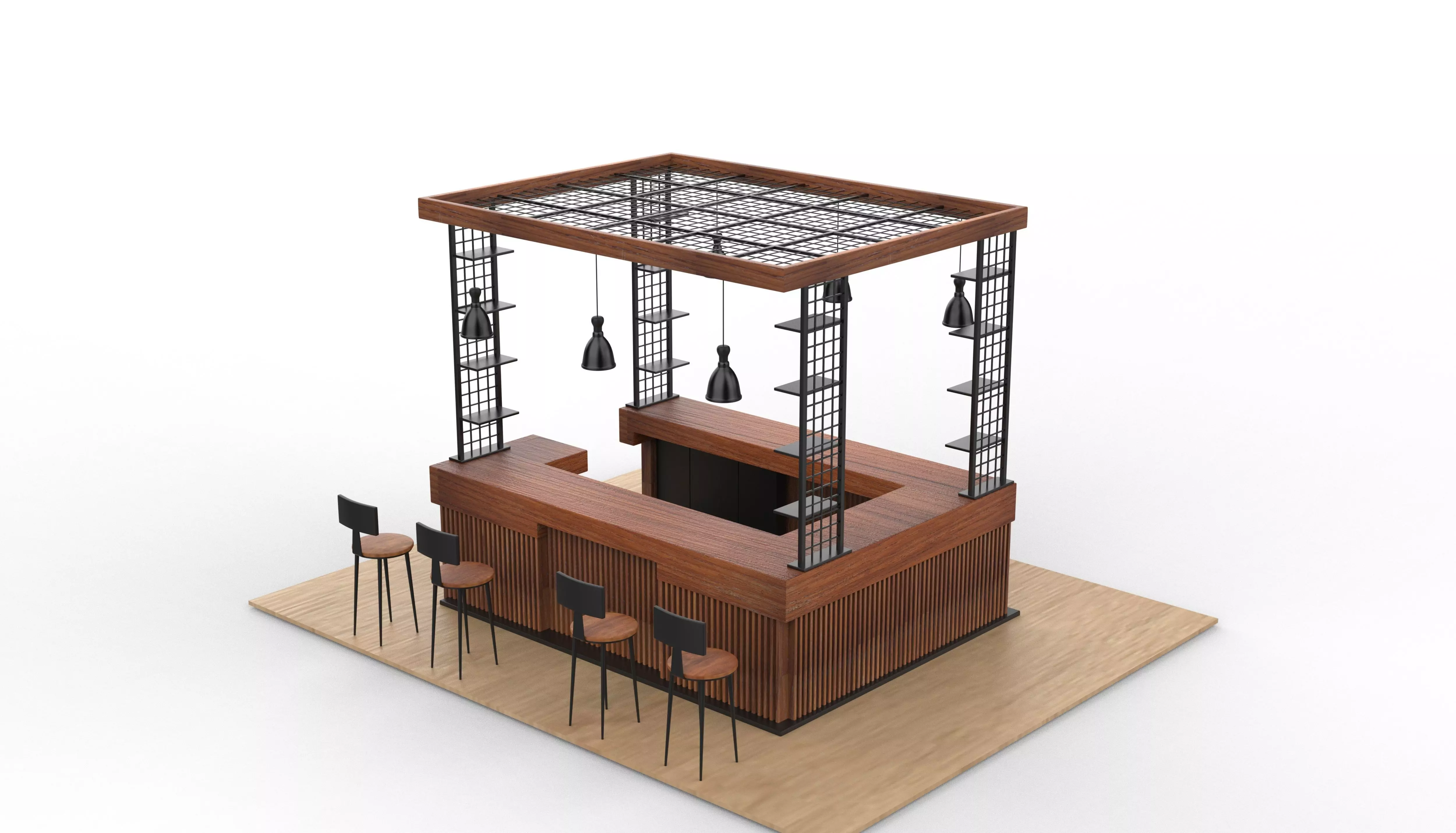 Unique Kiosk 3D model_3