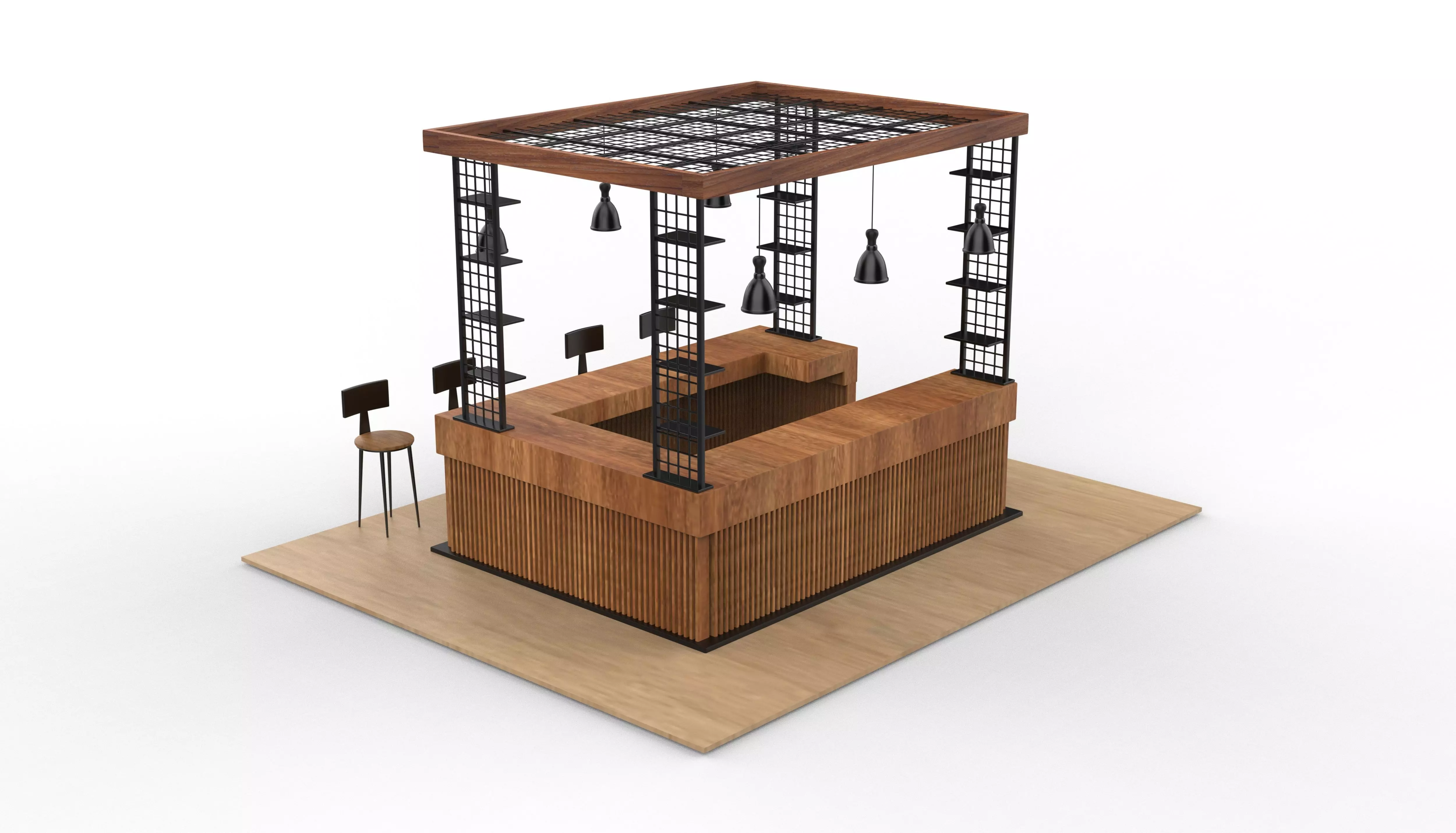 Unique Kiosk 3D model_10