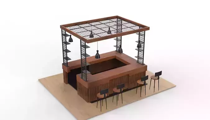 Unique Kiosk 3D model