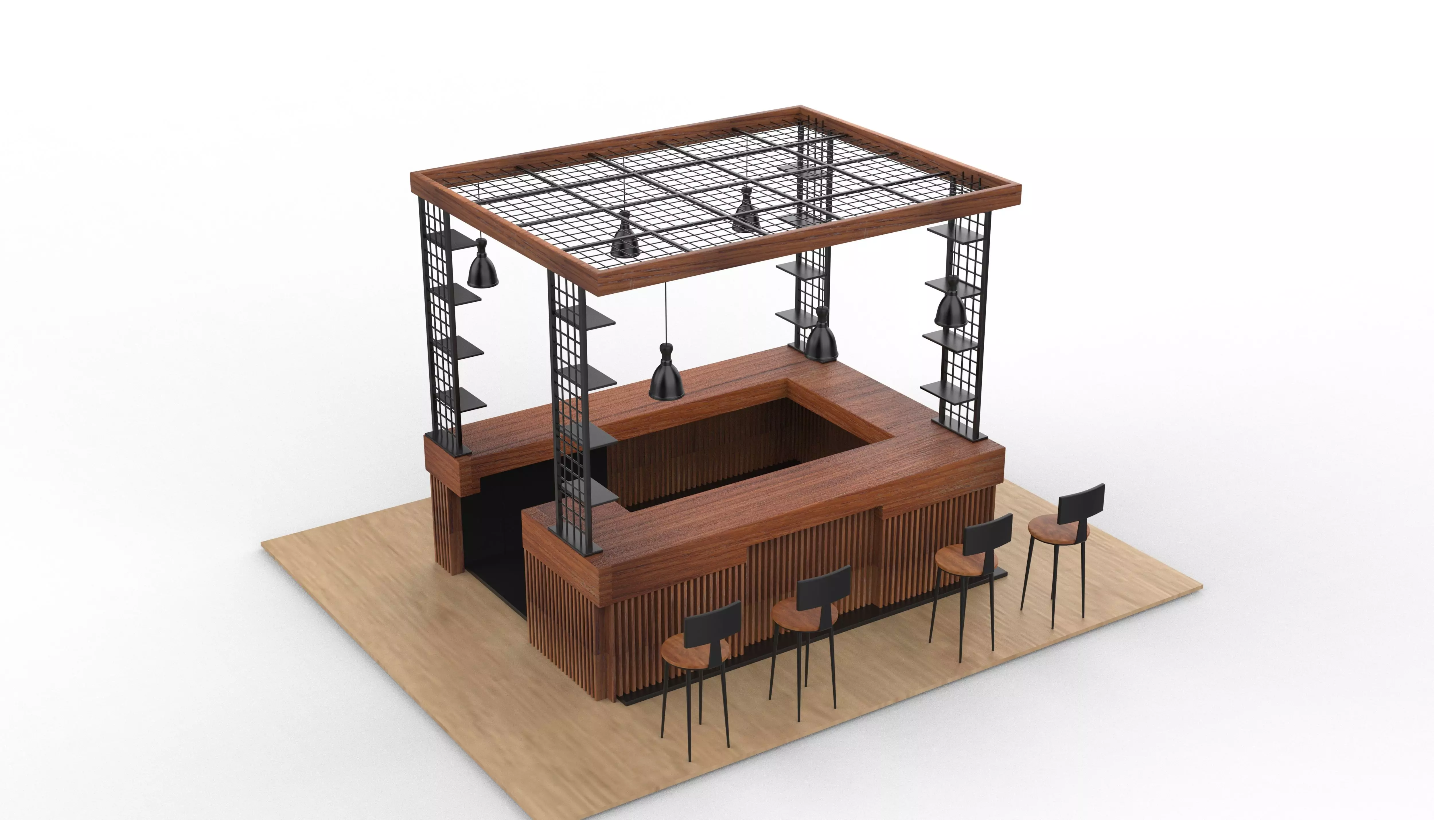 Unique Kiosk 3D model_0