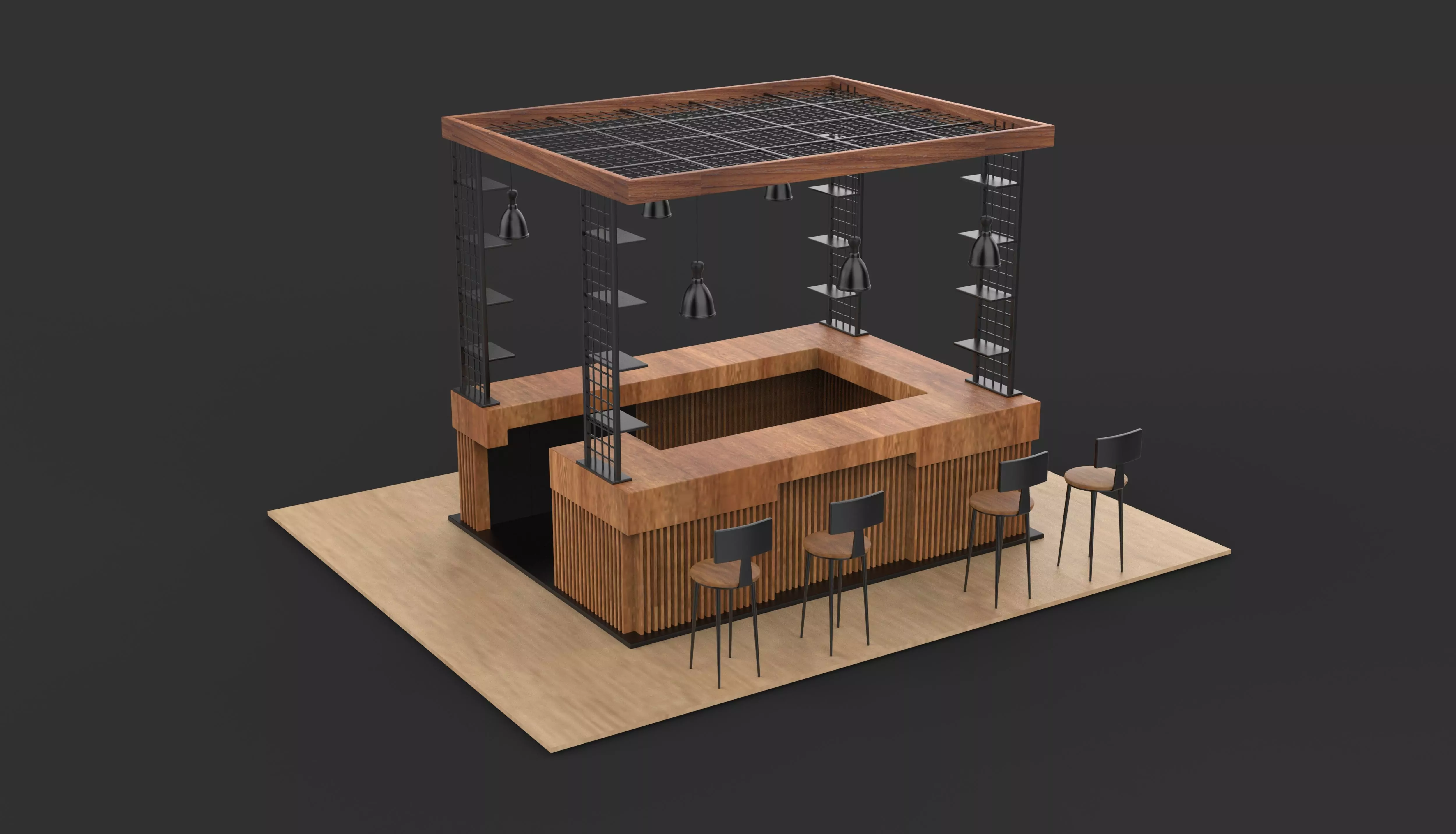 Unique Kiosk 3D model_12