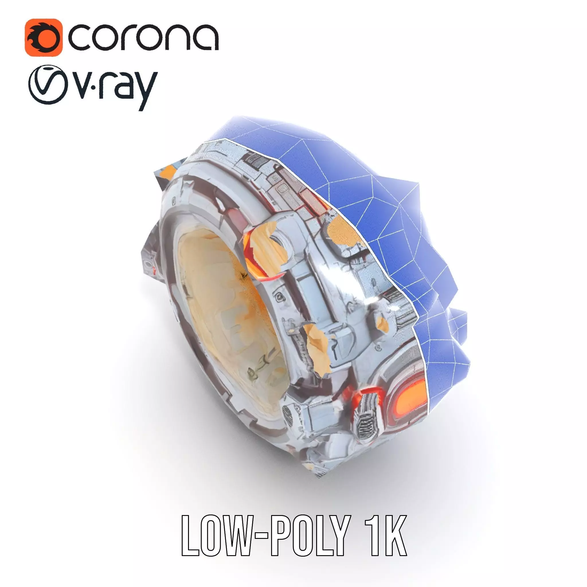 Futuristic SciFi Mechanical Orb Model Pack Low-poly 3D model_26