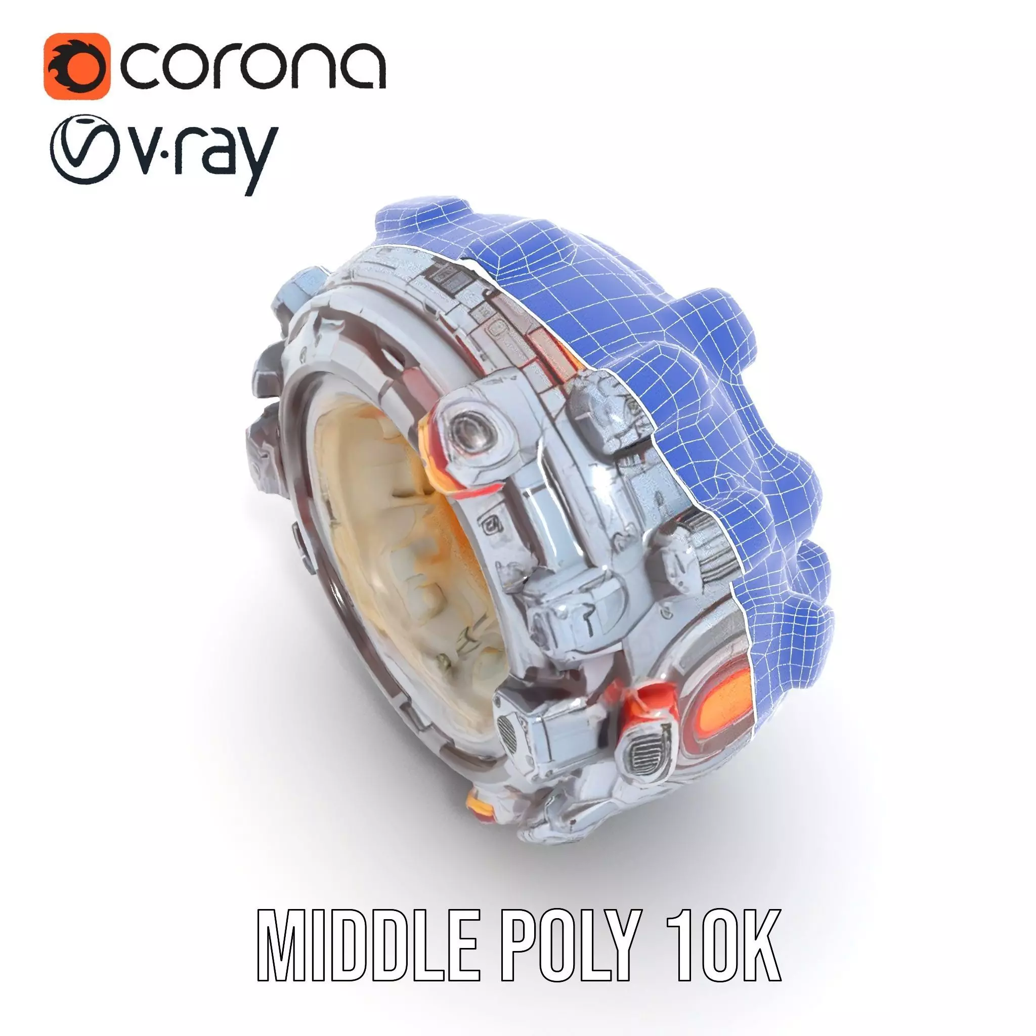 Futuristic SciFi Mechanical Orb Model Pack Low-poly 3D model_22