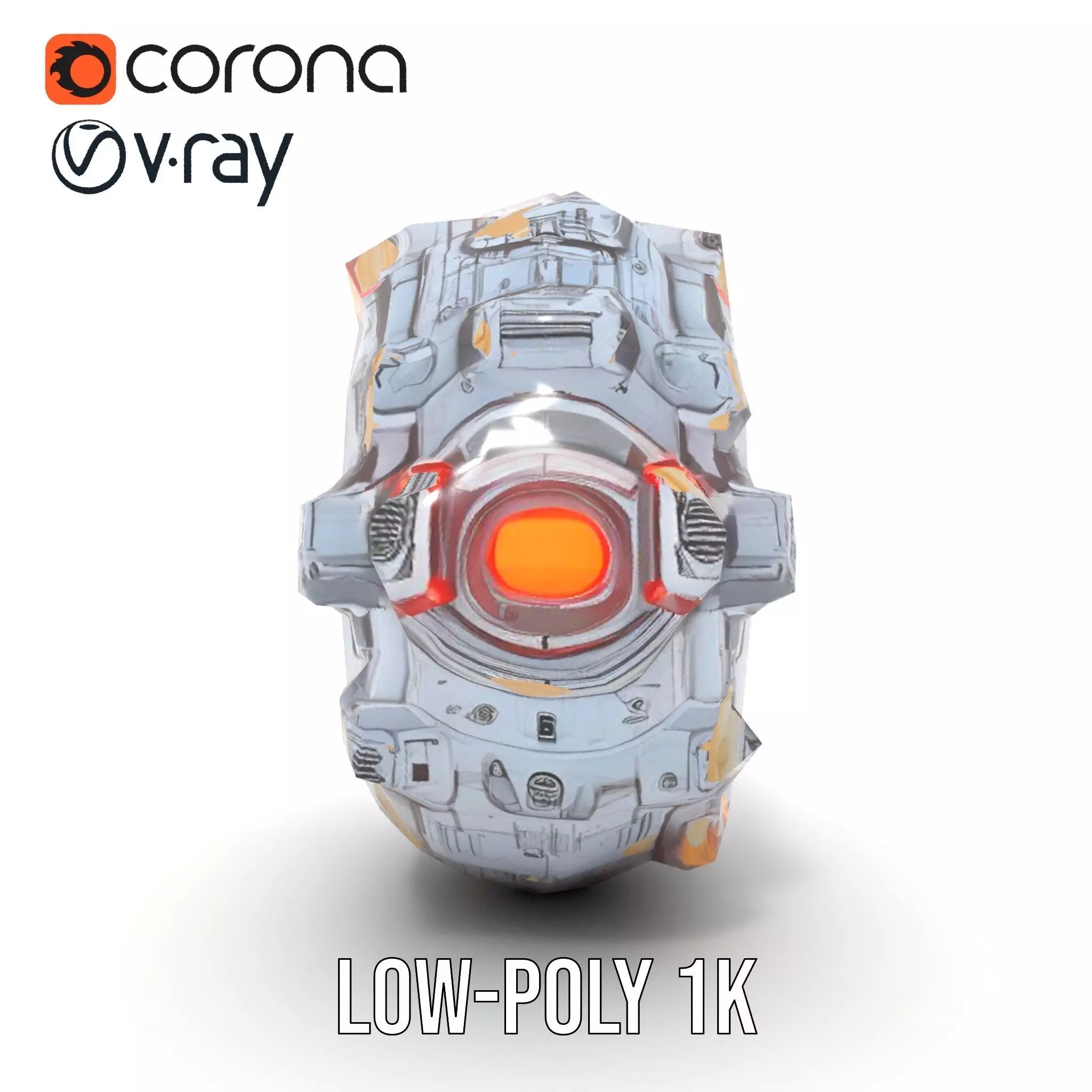 Futuristic SciFi Mechanical Orb Model Pack Low-poly 3D model_8