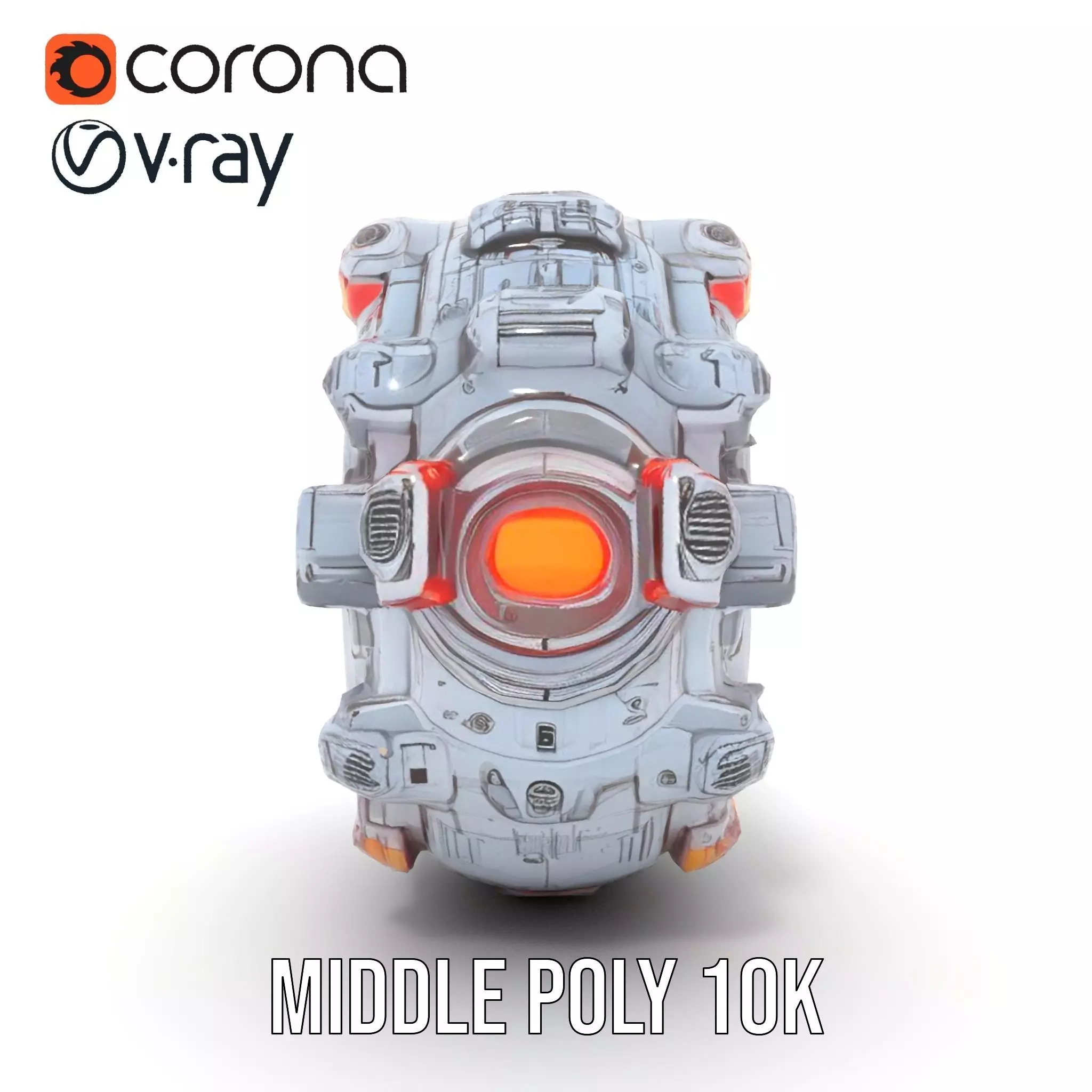 Futuristic SciFi Mechanical Orb Model Pack Low-poly 3D model_16