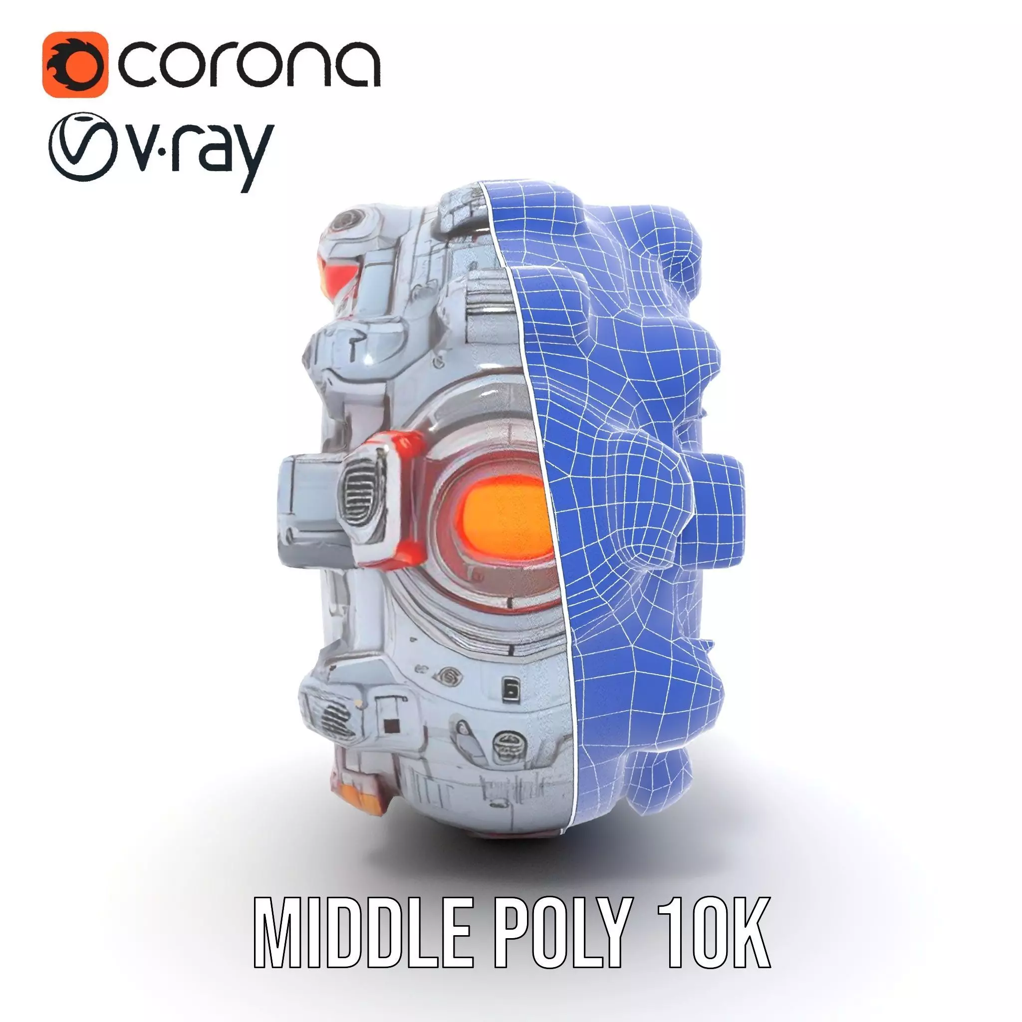Futuristic SciFi Mechanical Orb Model Pack Low-poly 3D model_31