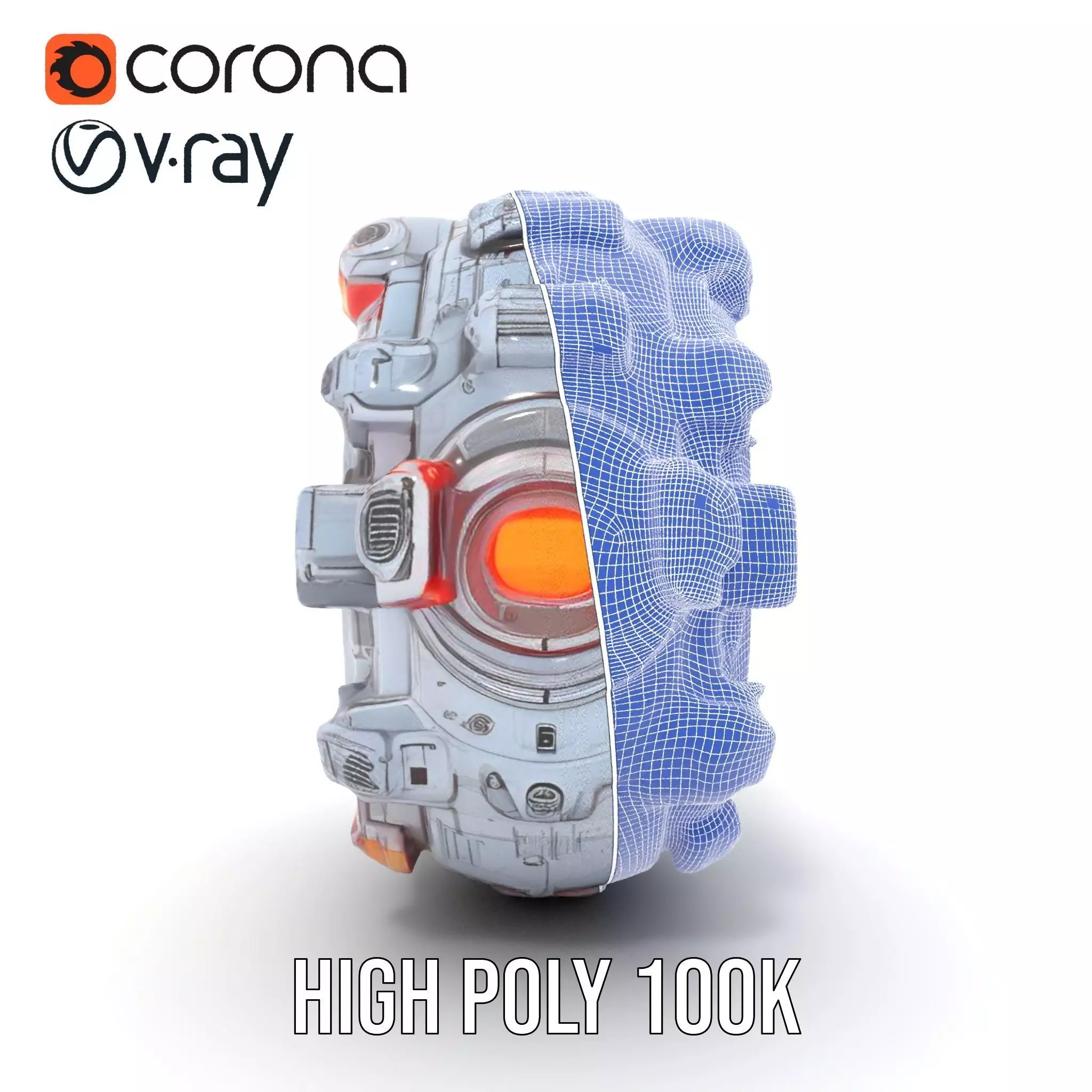 Futuristic SciFi Mechanical Orb Model Pack Low-poly 3D model_35