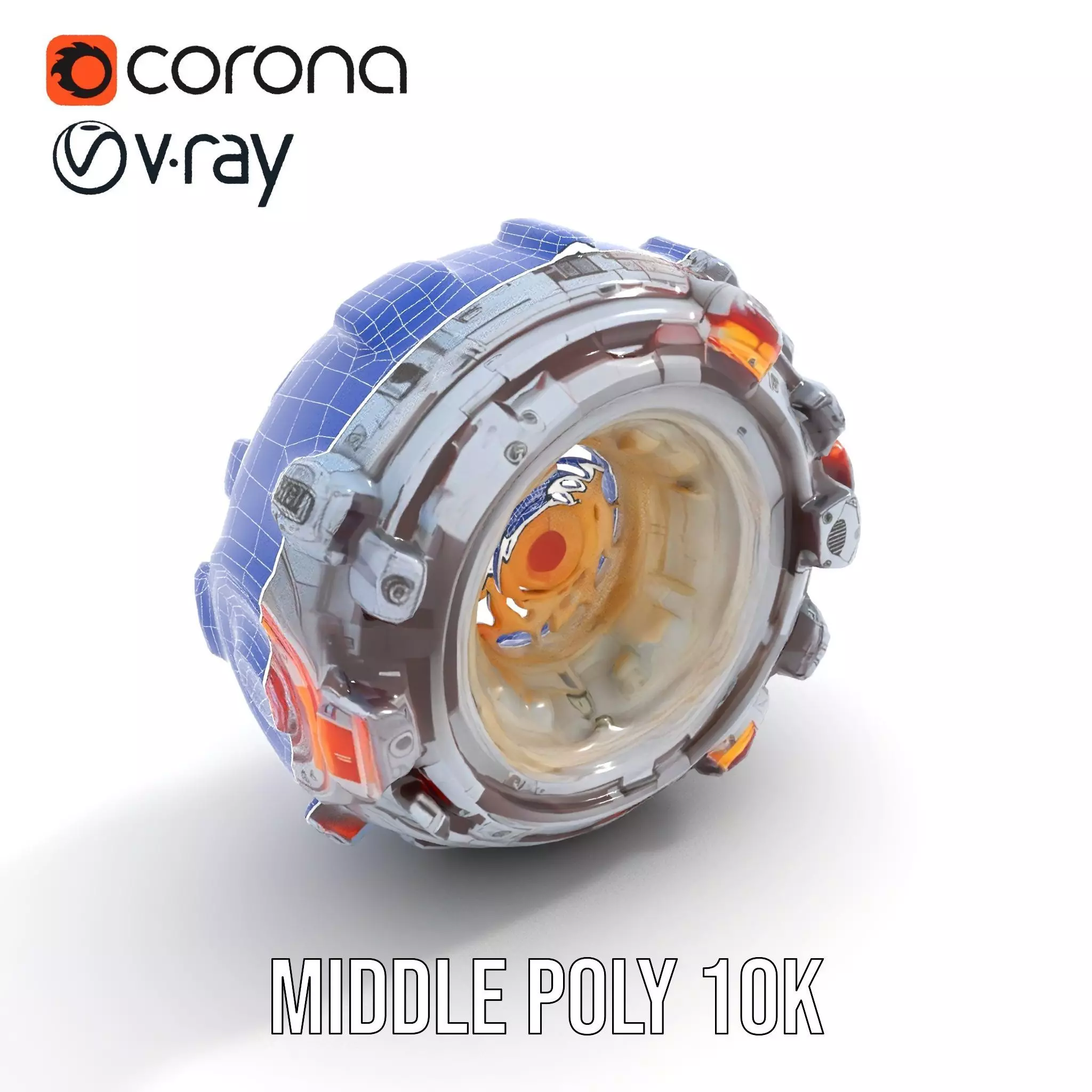 Futuristic SciFi Mechanical Orb Model Pack Low-poly 3D model_13