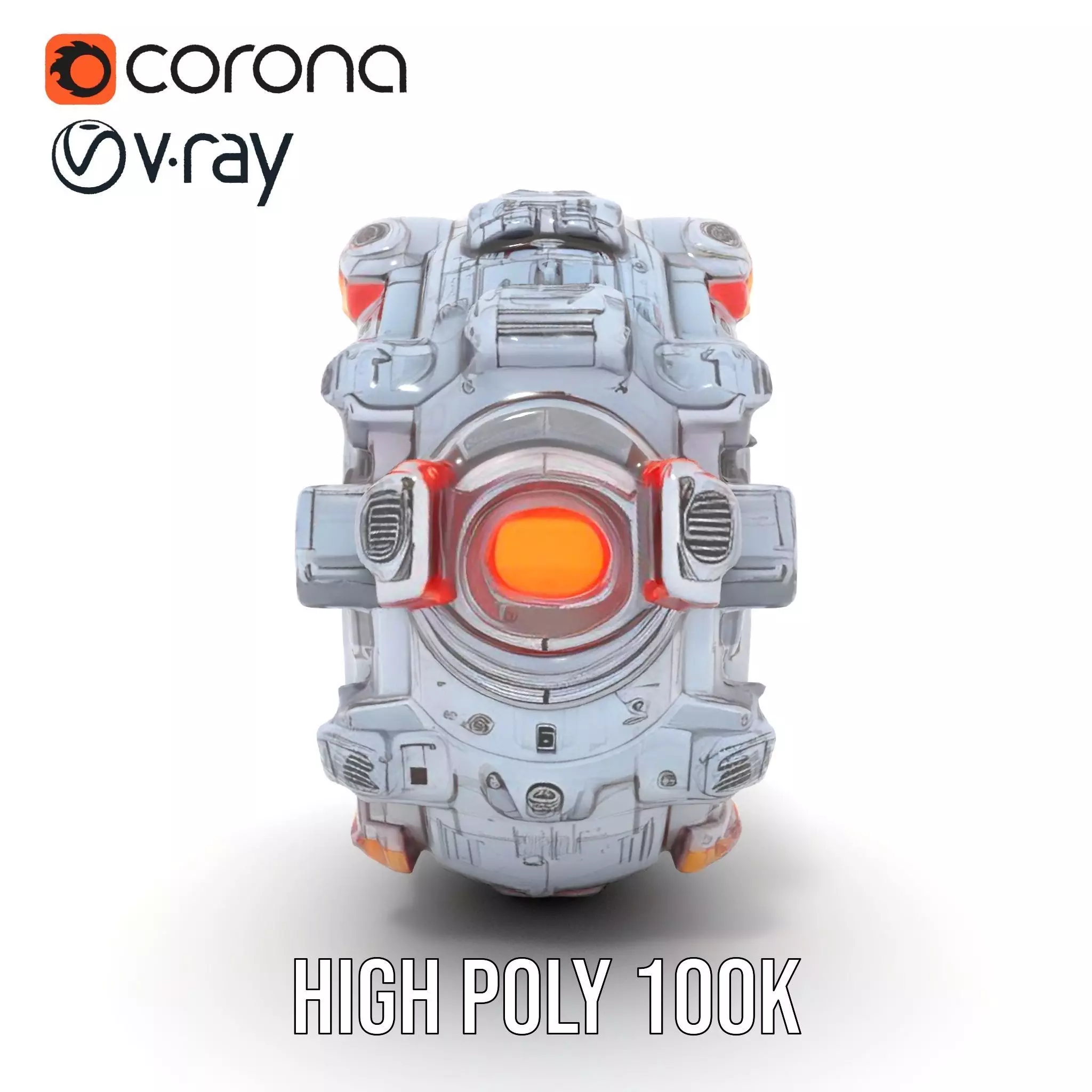 Futuristic SciFi Mechanical Orb Model Pack Low-poly 3D model_24