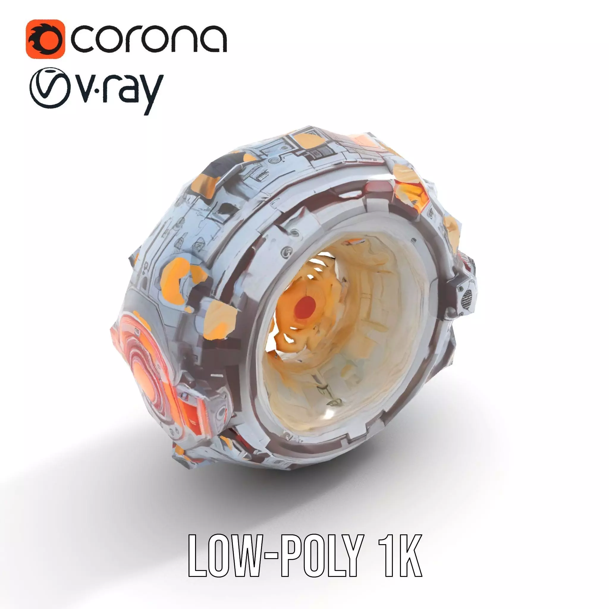 Futuristic SciFi Mechanical Orb Model Pack Low-poly 3D model_20