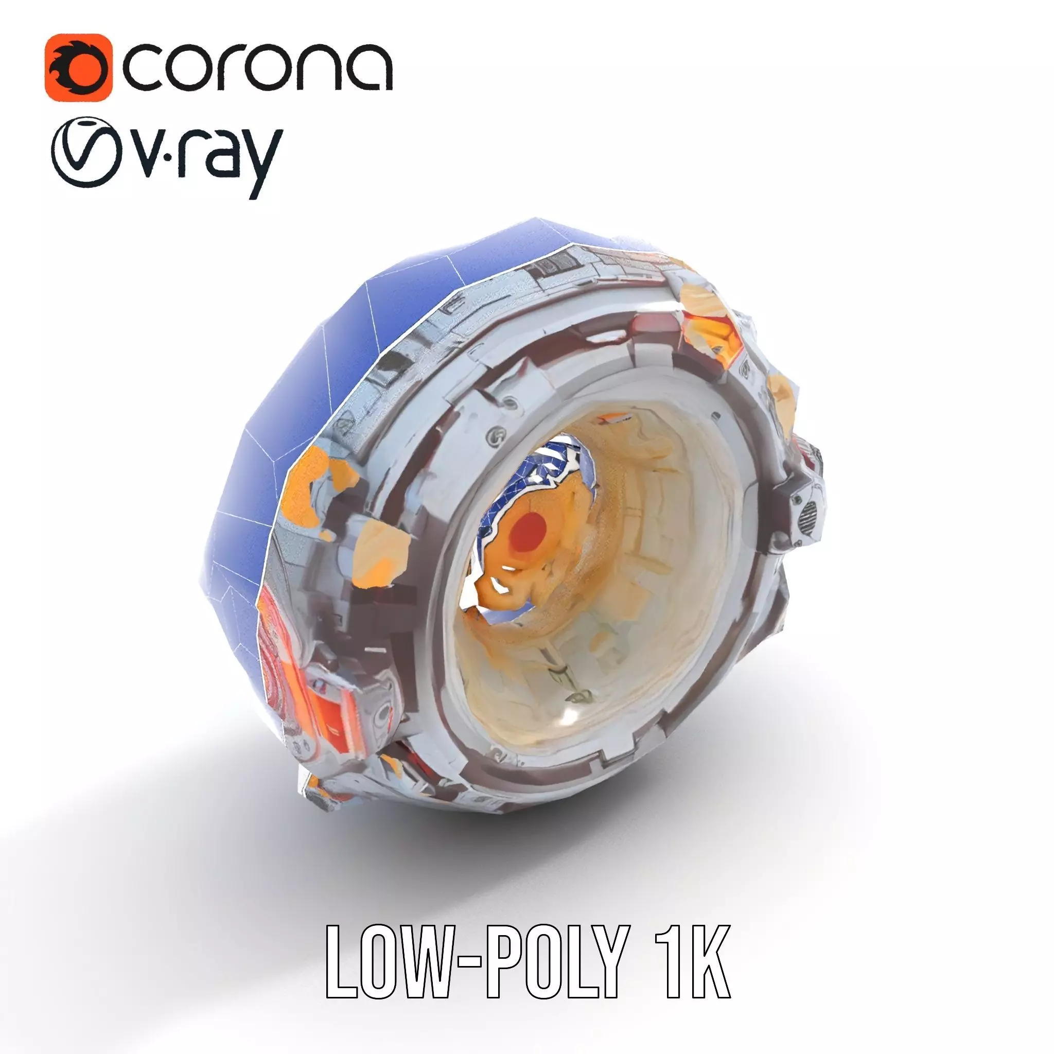 Futuristic SciFi Mechanical Orb Model Pack Low-poly 3D model_14
