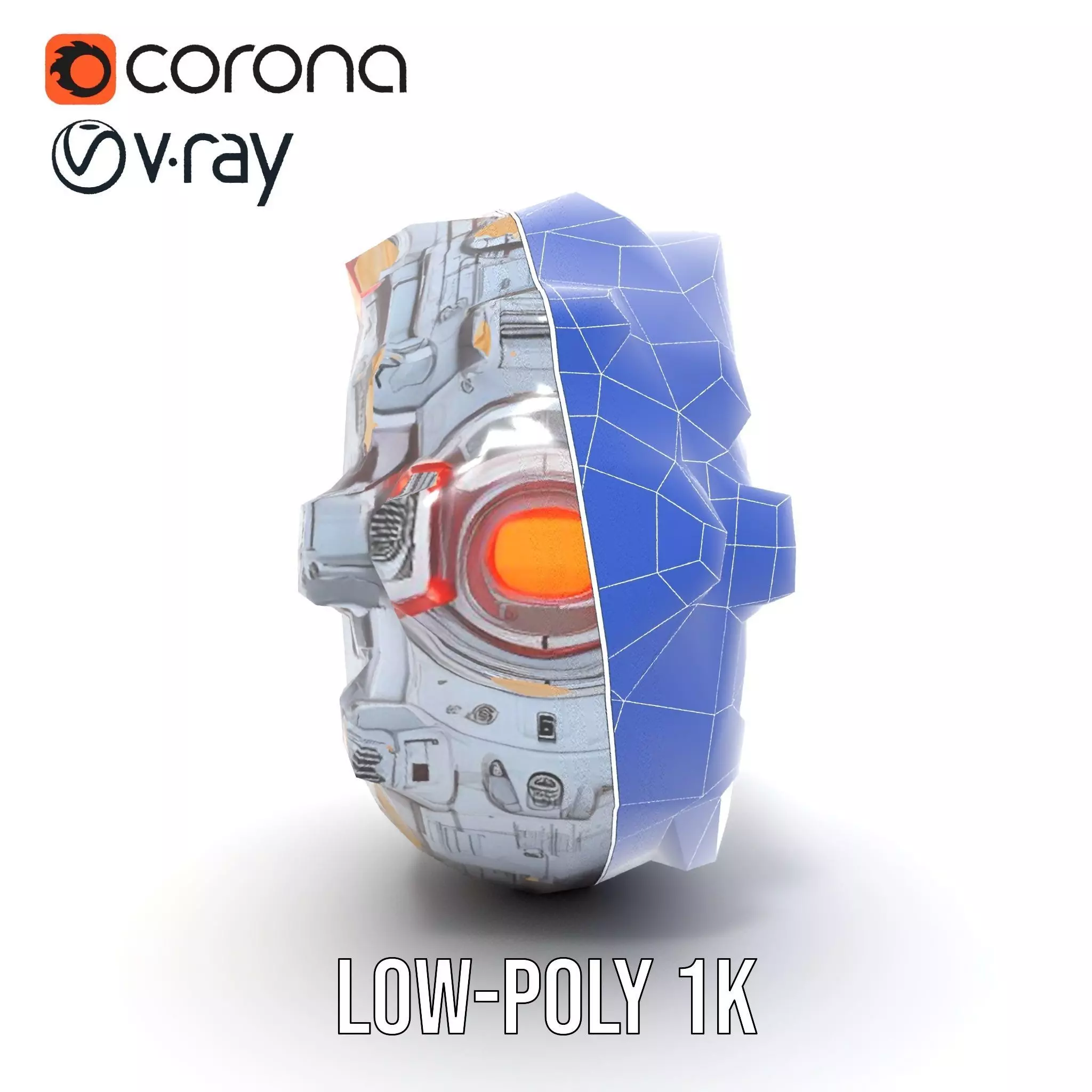 Futuristic SciFi Mechanical Orb Model Pack Low-poly 3D model_29