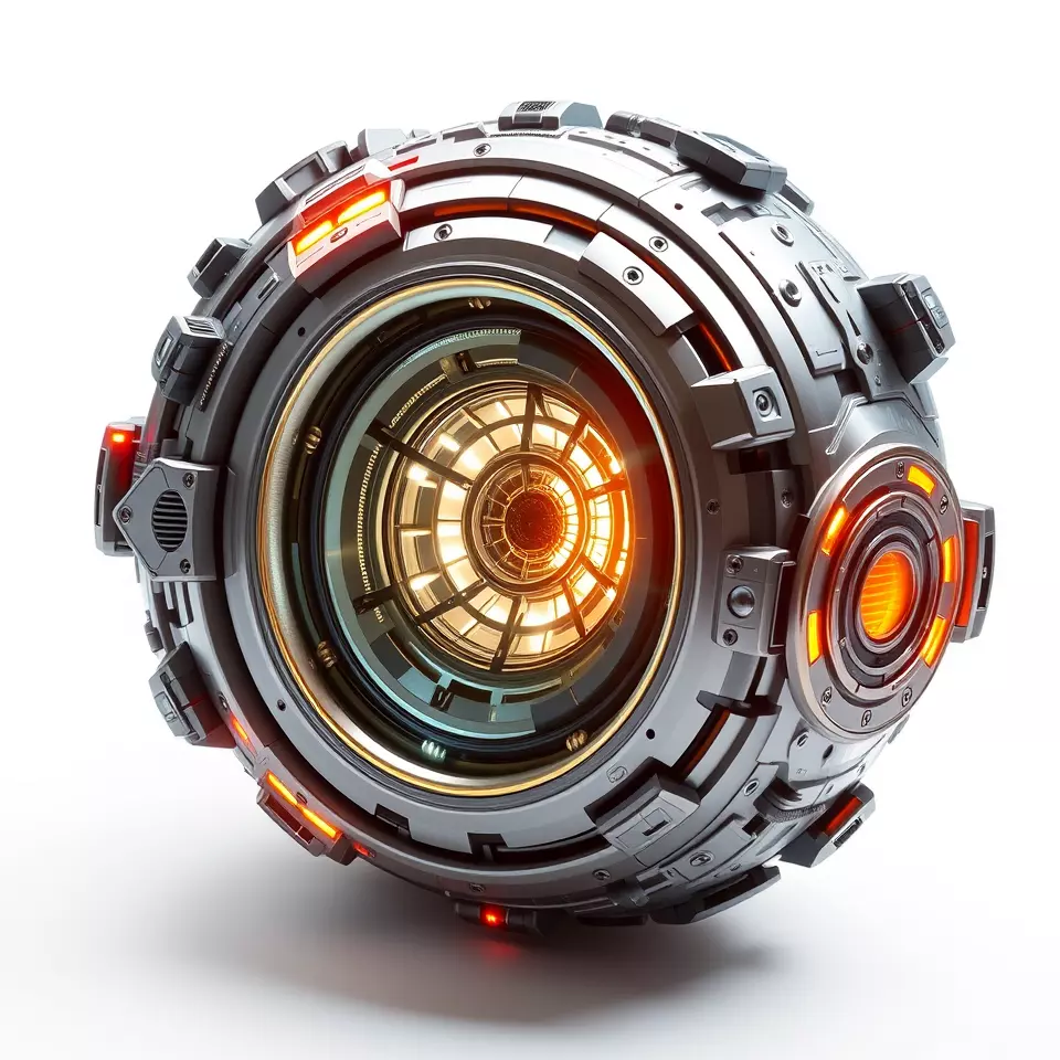 Futuristic SciFi Mechanical Orb Model Pack Low-poly 3D model_3