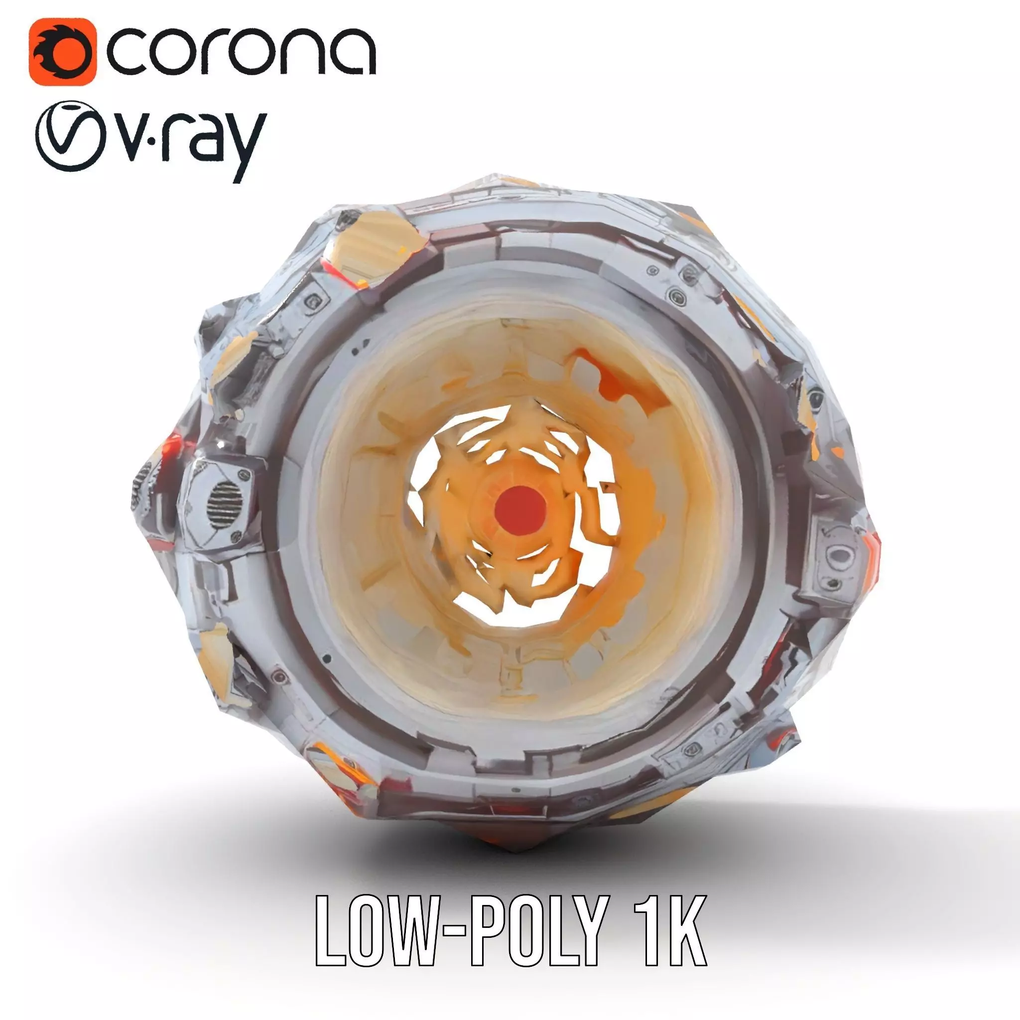 Futuristic SciFi Mechanical Orb Model Pack Low-poly 3D model_11