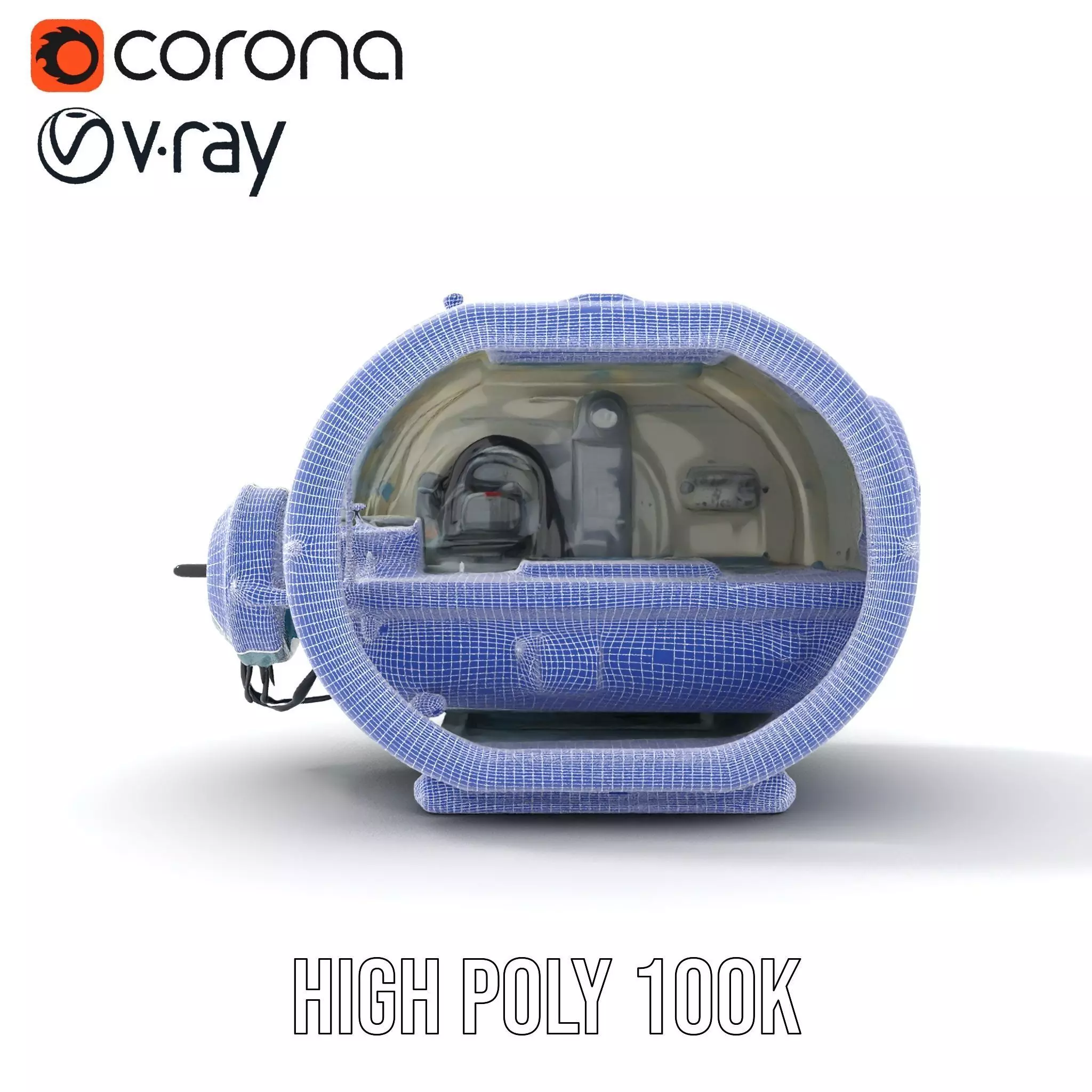 Futuristic Medical Chamber Model Pack Low-poly 3D model_33