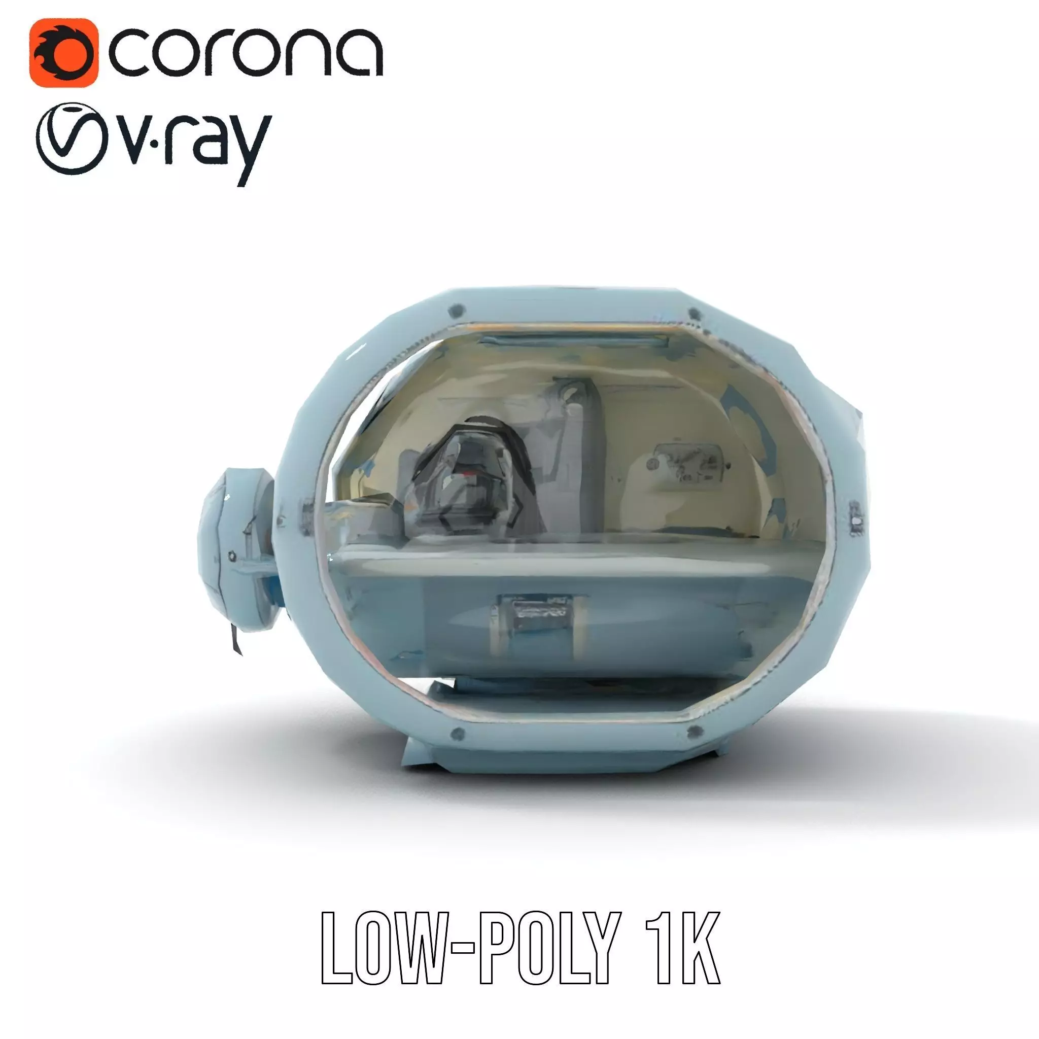 Futuristic Medical Chamber Model Pack Low-poly 3D model_15