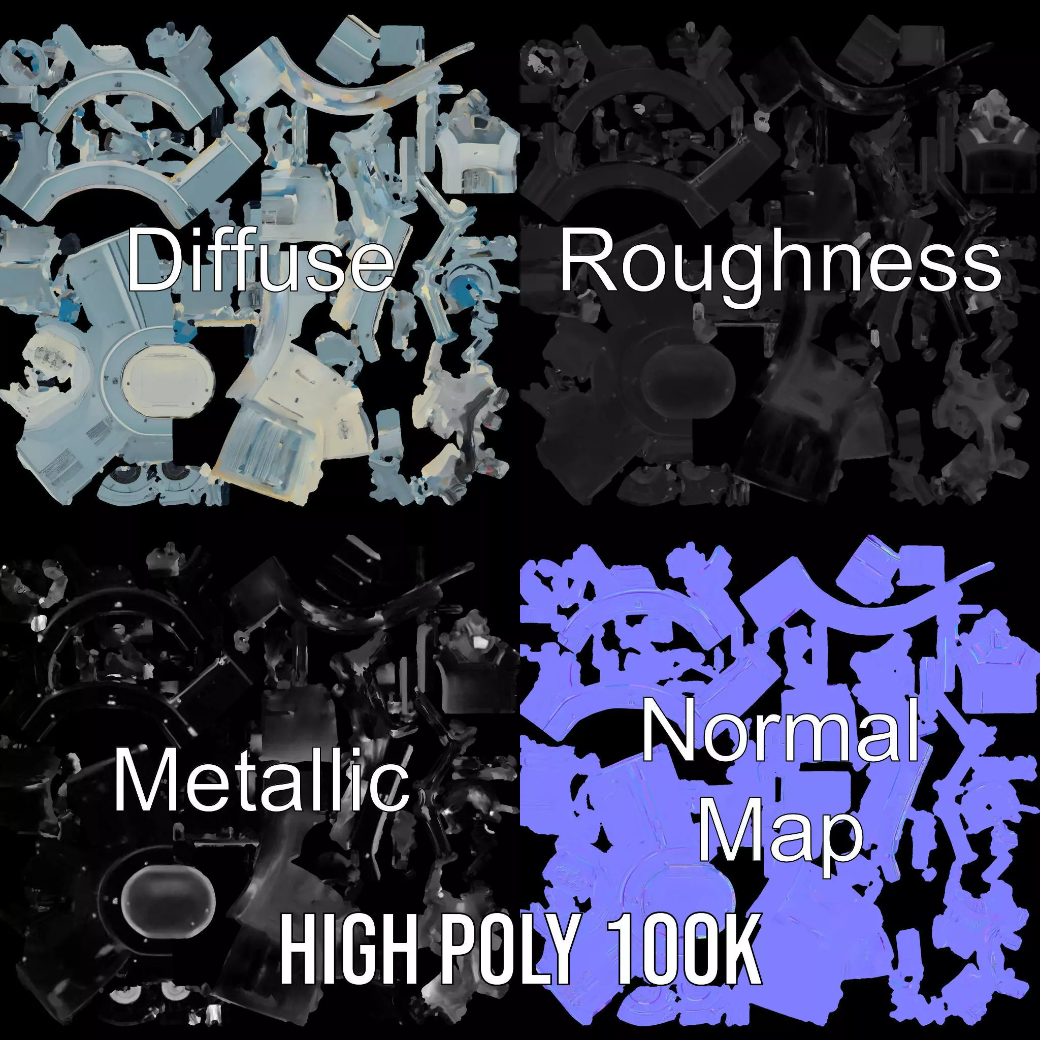 Futuristic Medical Chamber Model Pack Low-poly 3D model_4