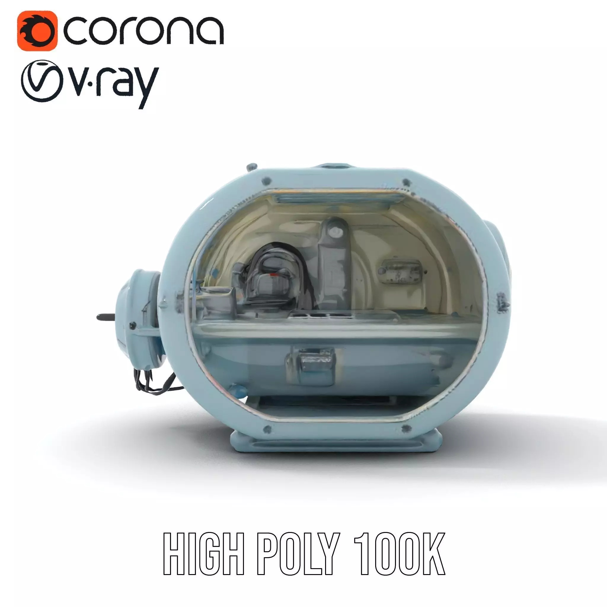 Futuristic Medical Chamber Model Pack Low-poly 3D model_32