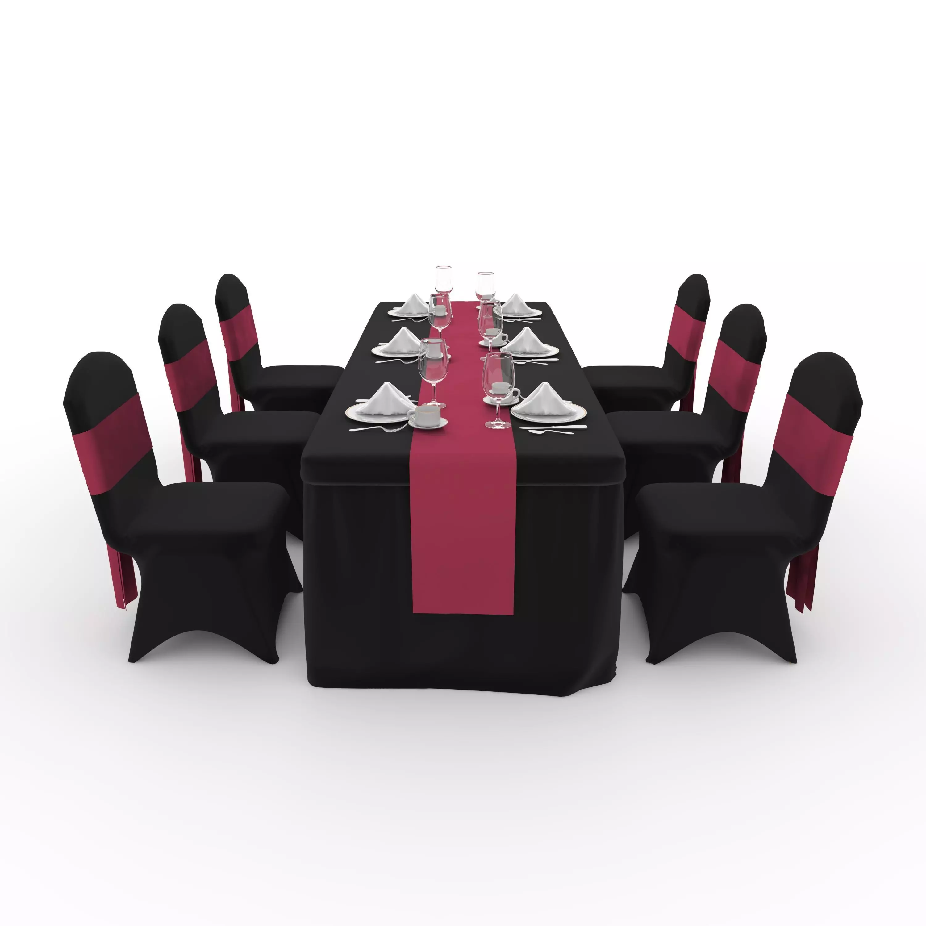 Banquet Table and Chair 134 3D model_3