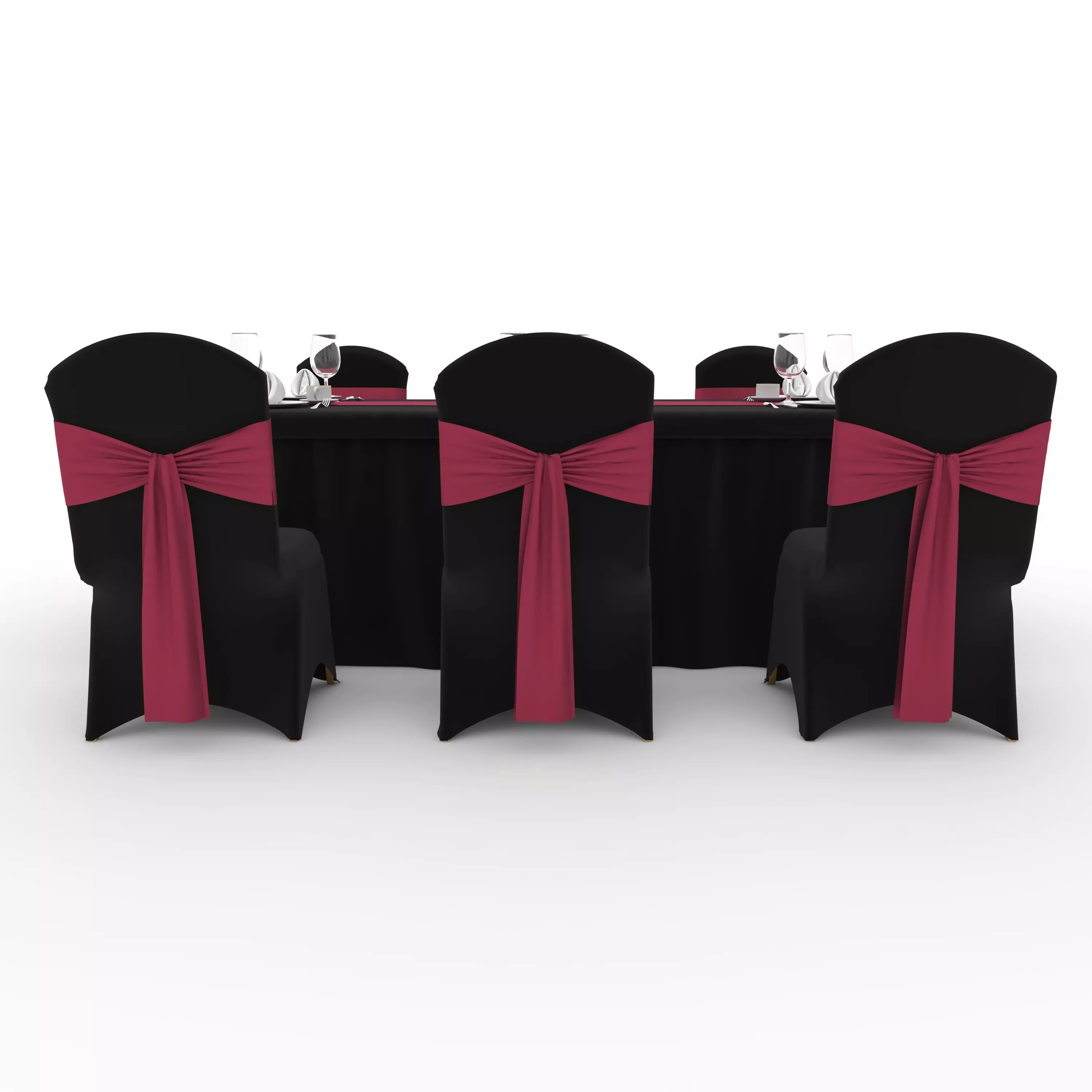 Banquet Table and Chair 134 3D model_5