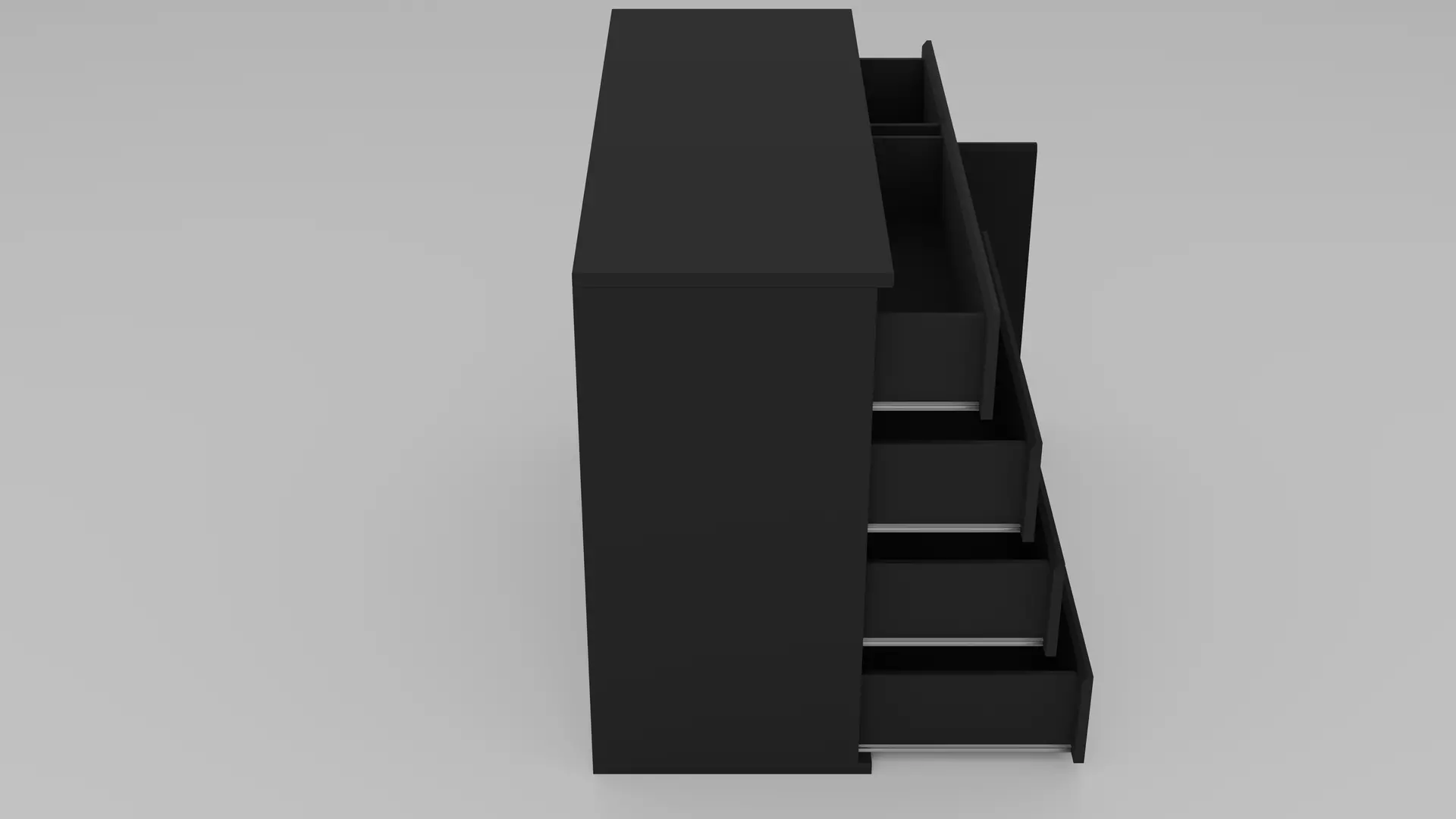 Dresser - Variant 1 of 25 - Black Matte Low-poly 3D model_5