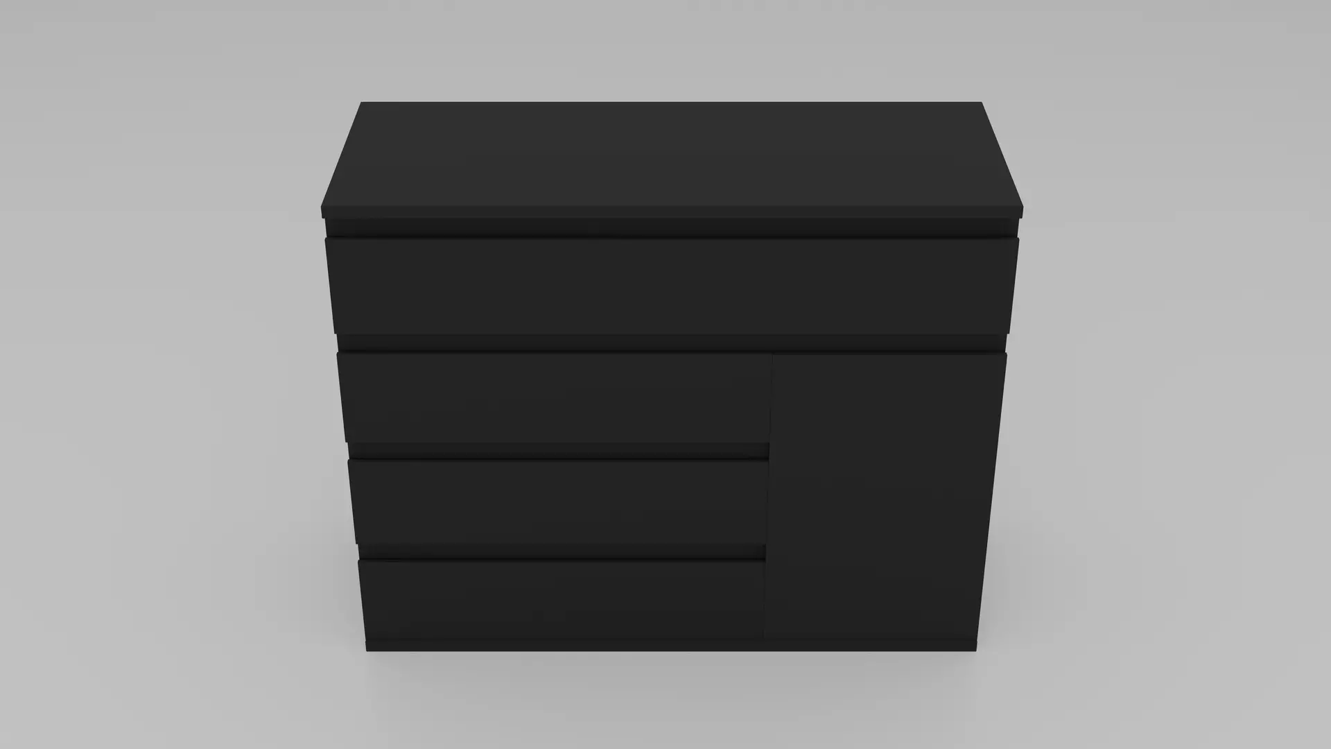 Dresser - Variant 1 of 25 - Black Matte Low-poly 3D model_2