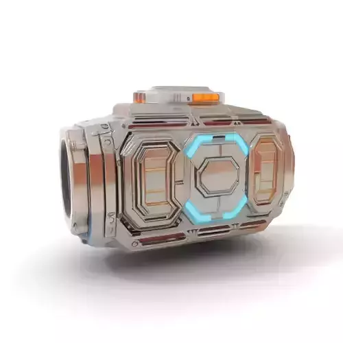 Futuristic Metallic Camera Model Pack with LED Accents Low-poly 3D model