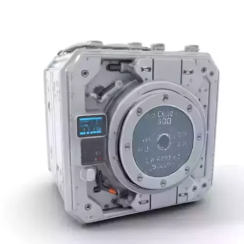 Futuristic Metal Storage Container Model Pack Low-poly 3D model