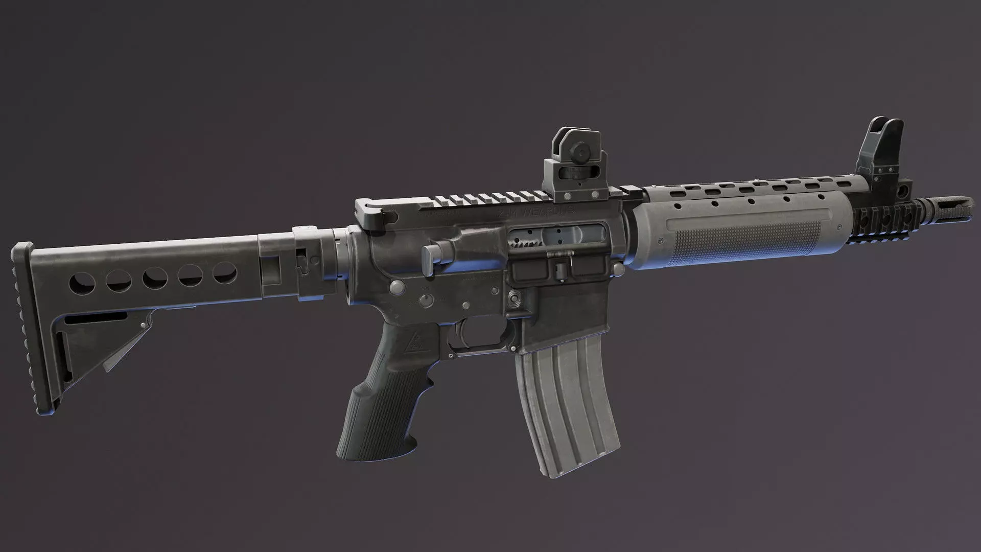 LR300 Assault Rifle Low-poly 3D model_2