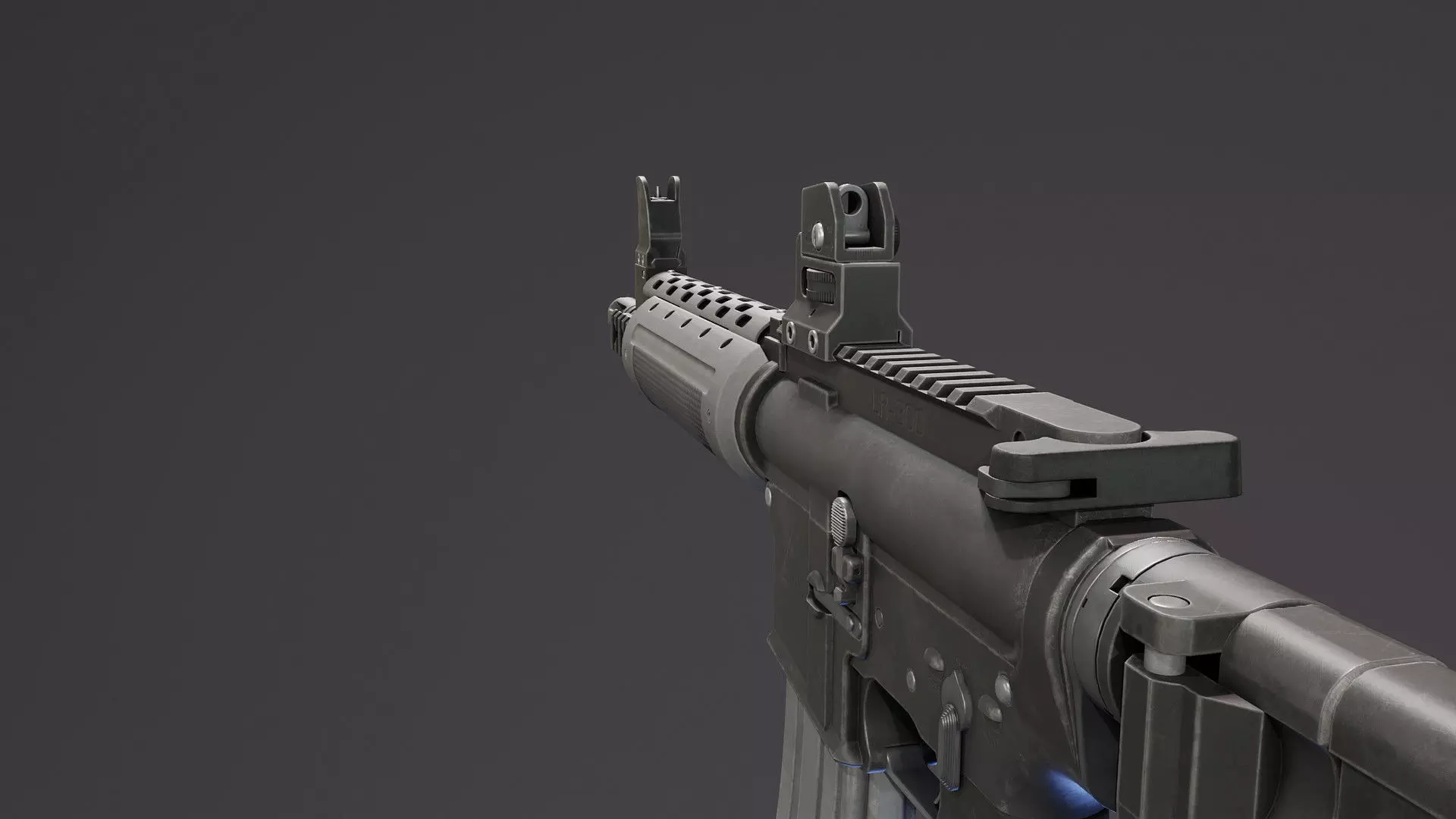 LR300 Assault Rifle Low-poly 3D model_7