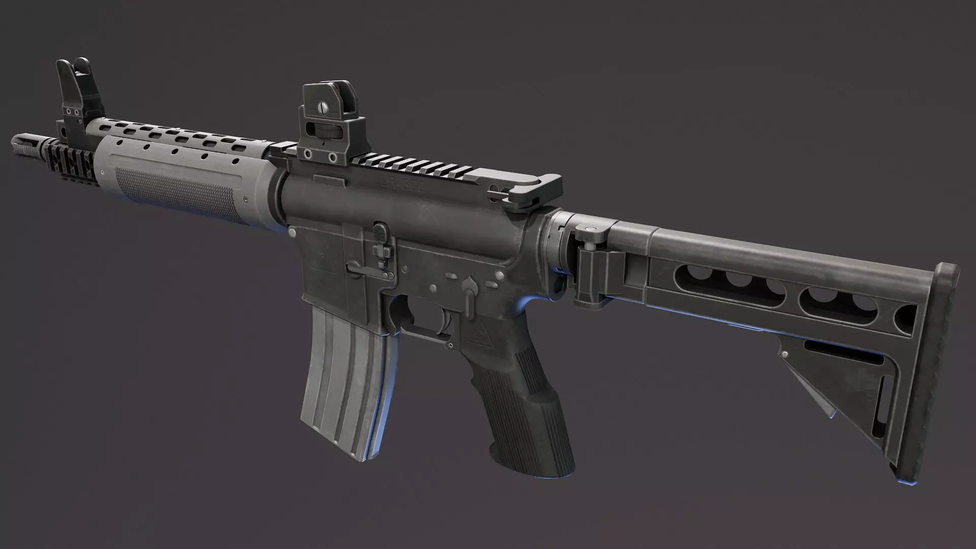 LR300 Assault Rifle Low-poly 3D model_1
