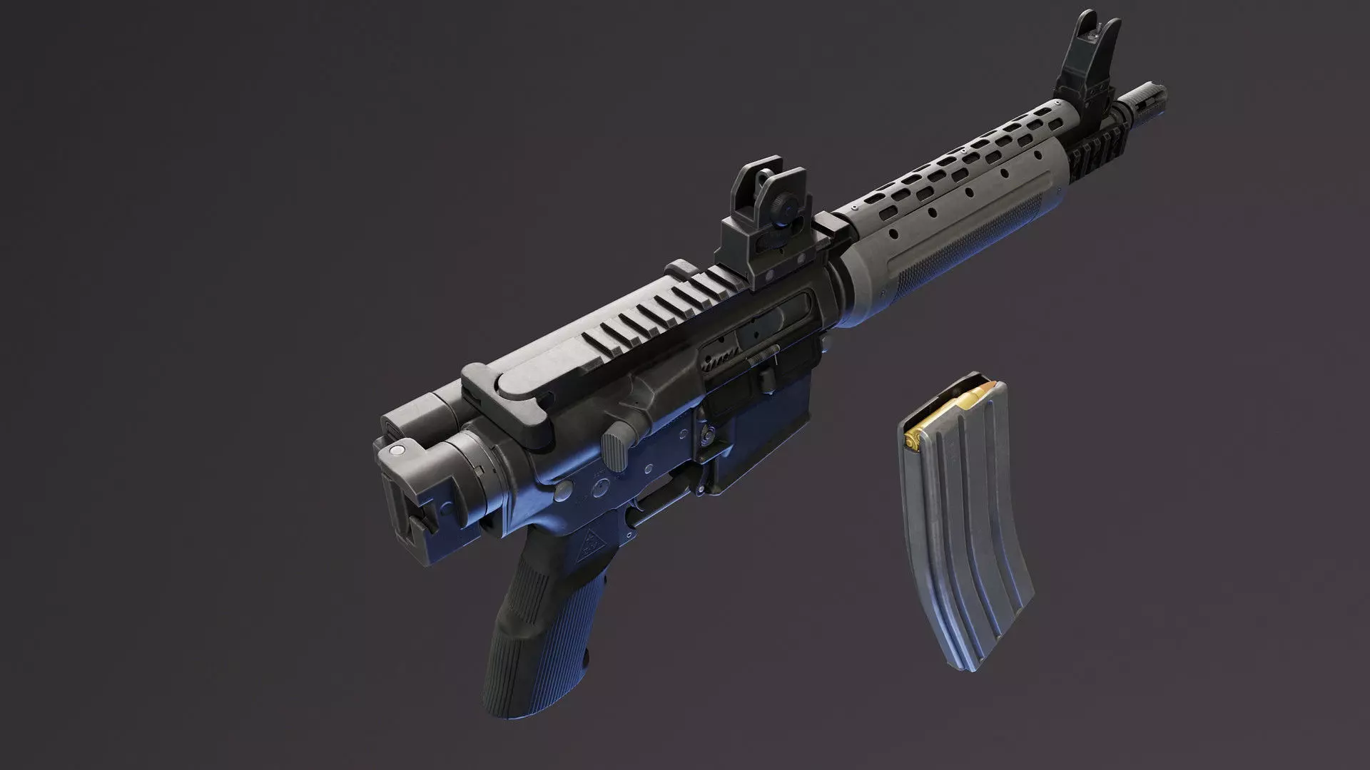 LR300 Assault Rifle Low-poly 3D model_8