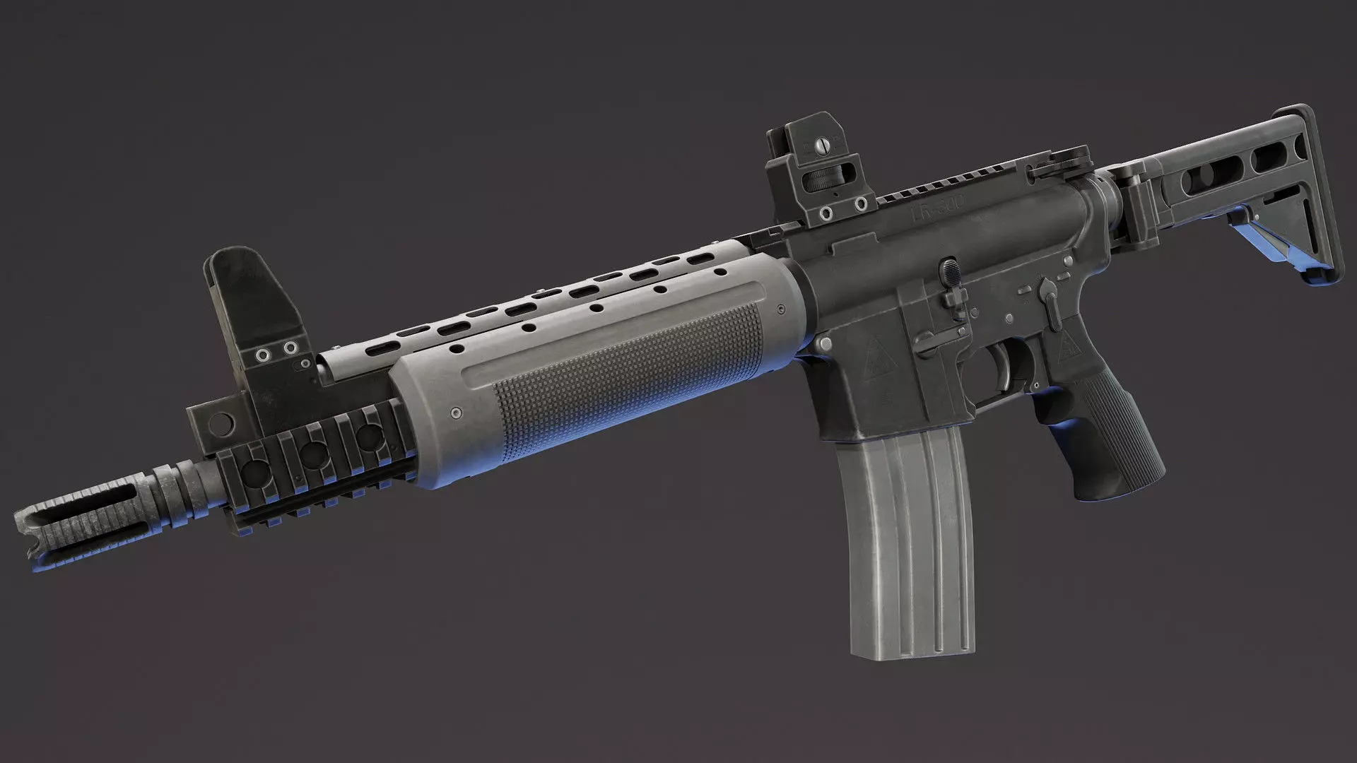 LR300 Assault Rifle Low-poly 3D model_4
