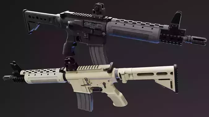 LR300 Assault Rifle Low-poly 3D model