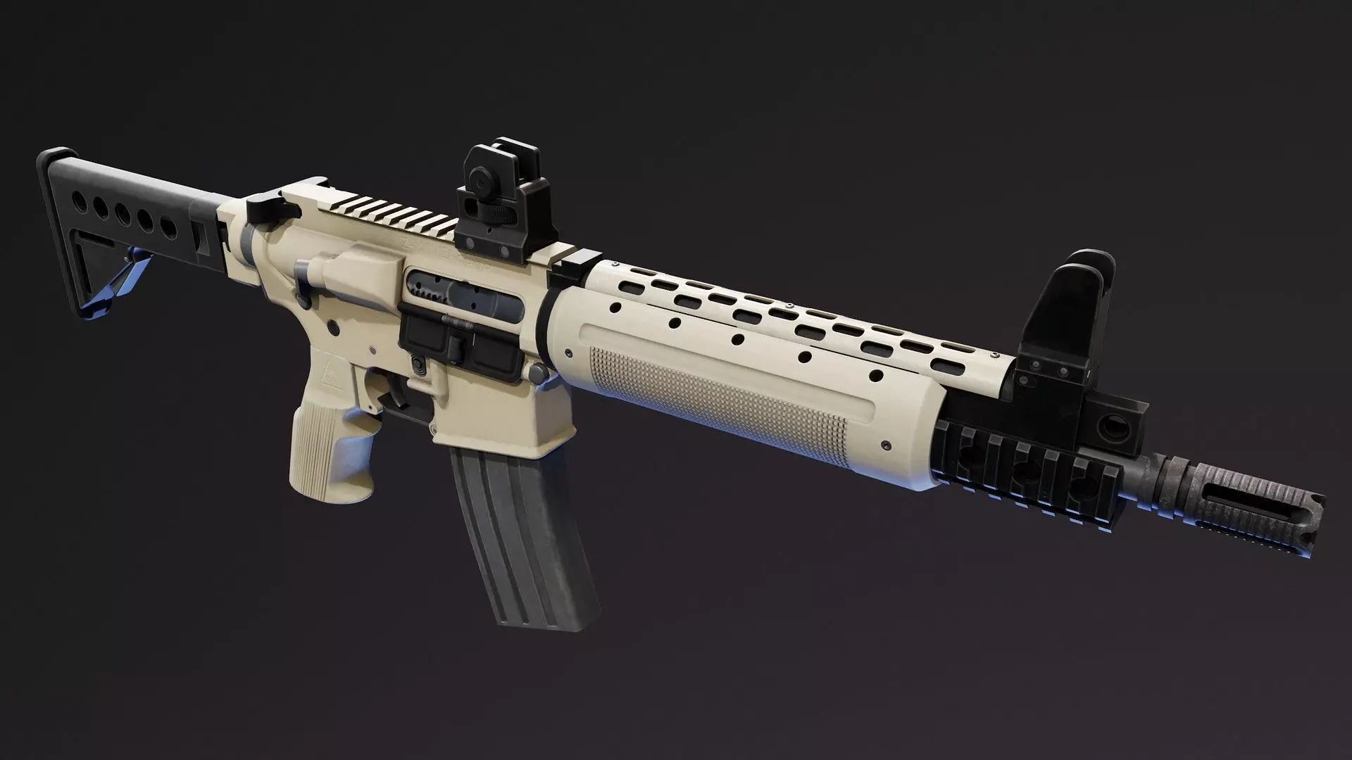 LR300 Assault Rifle Low-poly 3D model_3