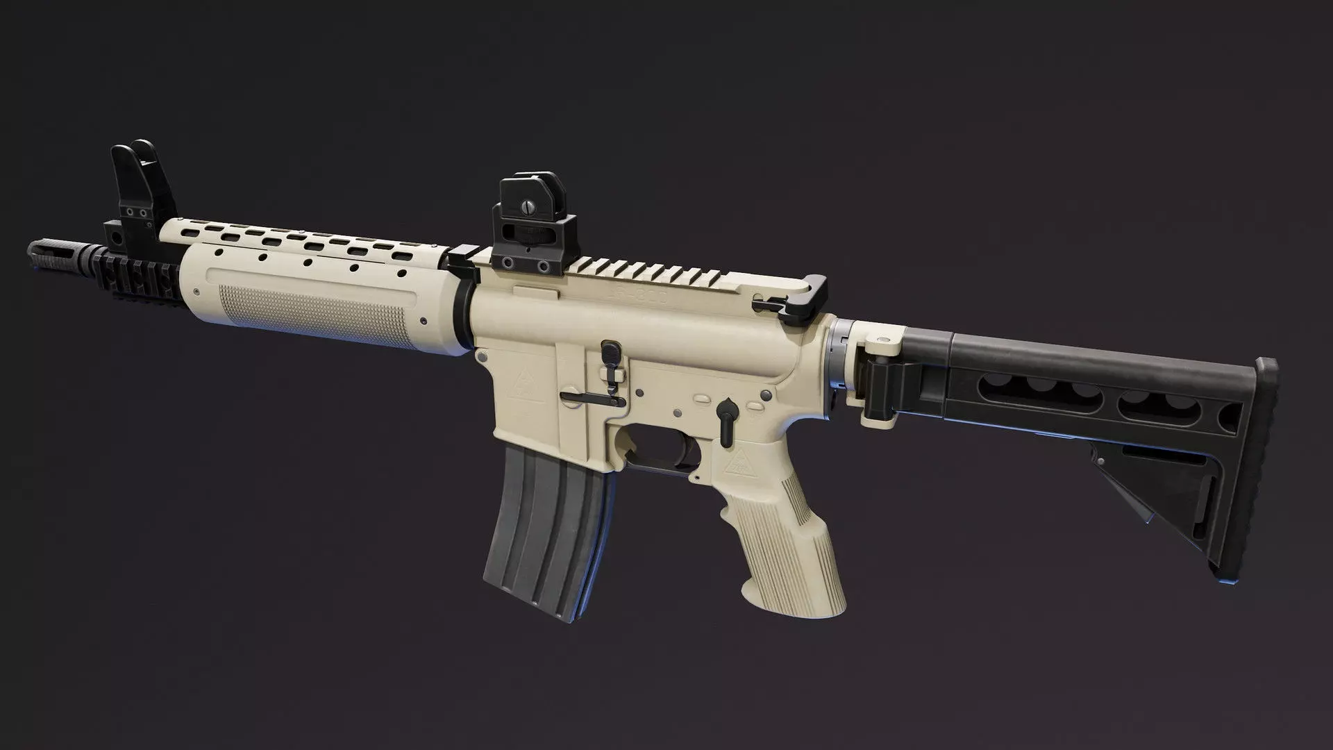 LR300 Assault Rifle Low-poly 3D model_5