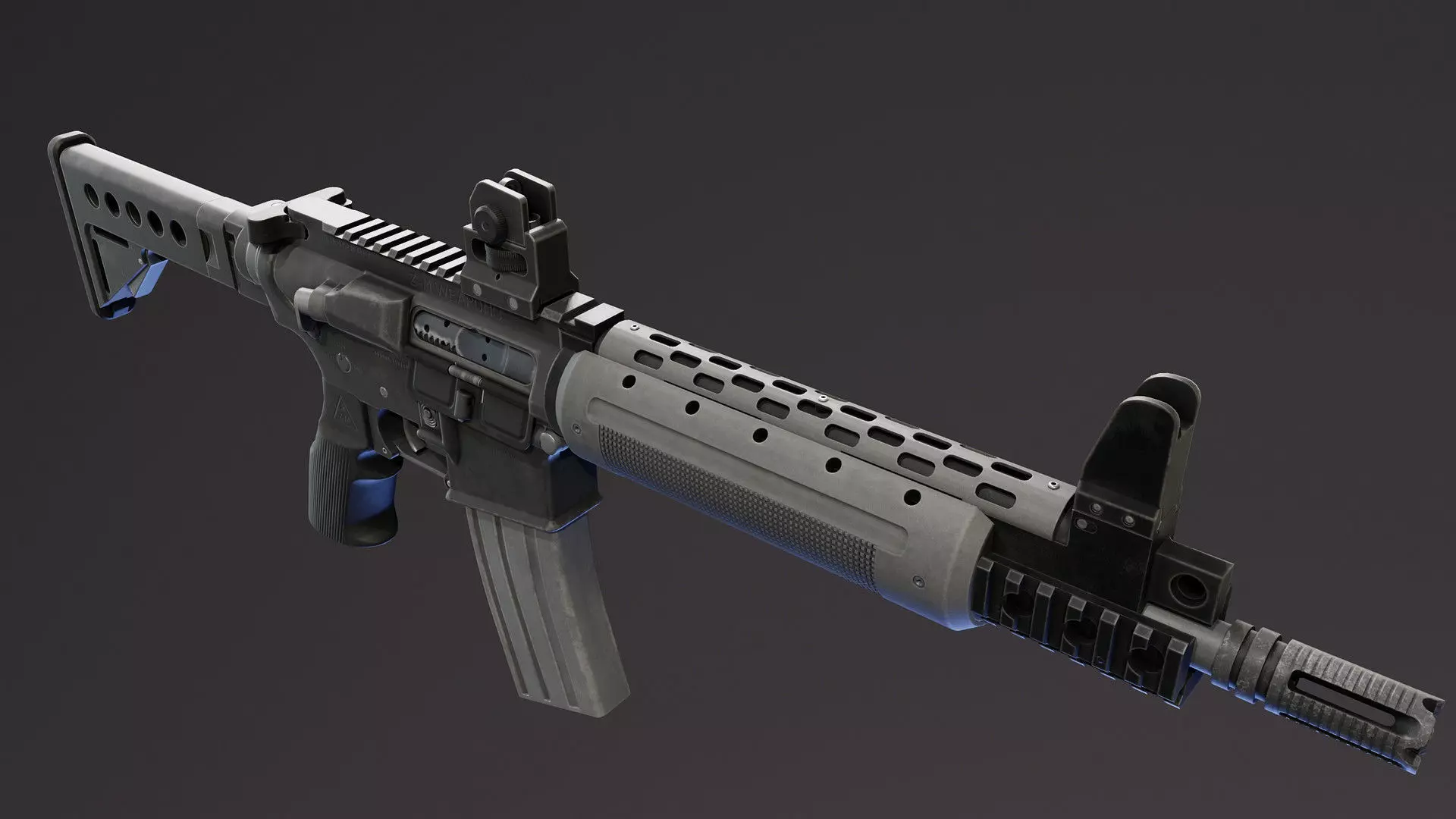 LR300 Assault Rifle Low-poly 3D model_6