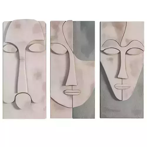 Modern Abstract Face Wall Art Decor