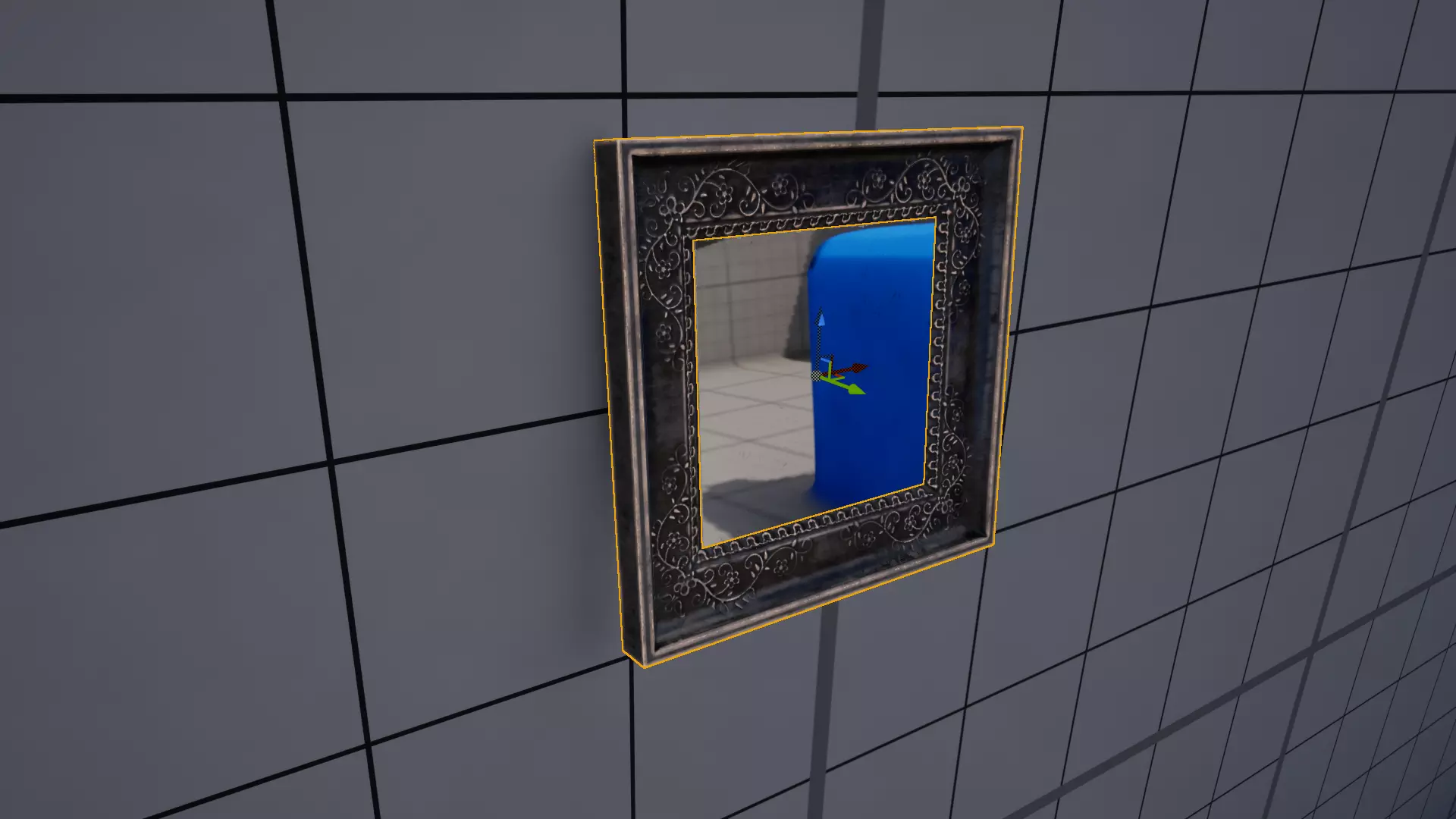 Small Wall Mirror Low-poly 3D model_1