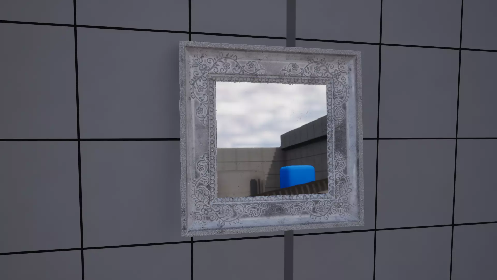 Small Wall Mirror Low-poly 3D model_19