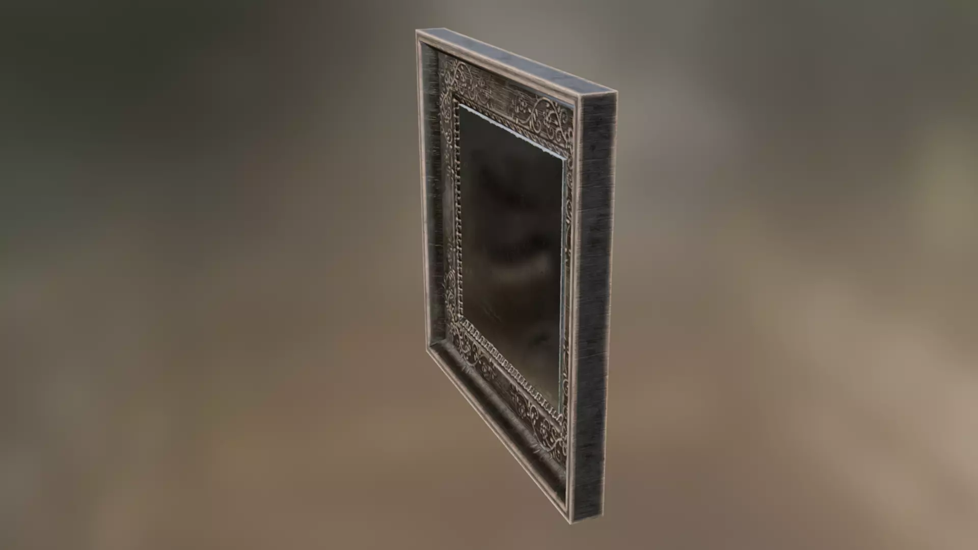 Small Wall Mirror Low-poly 3D model_5