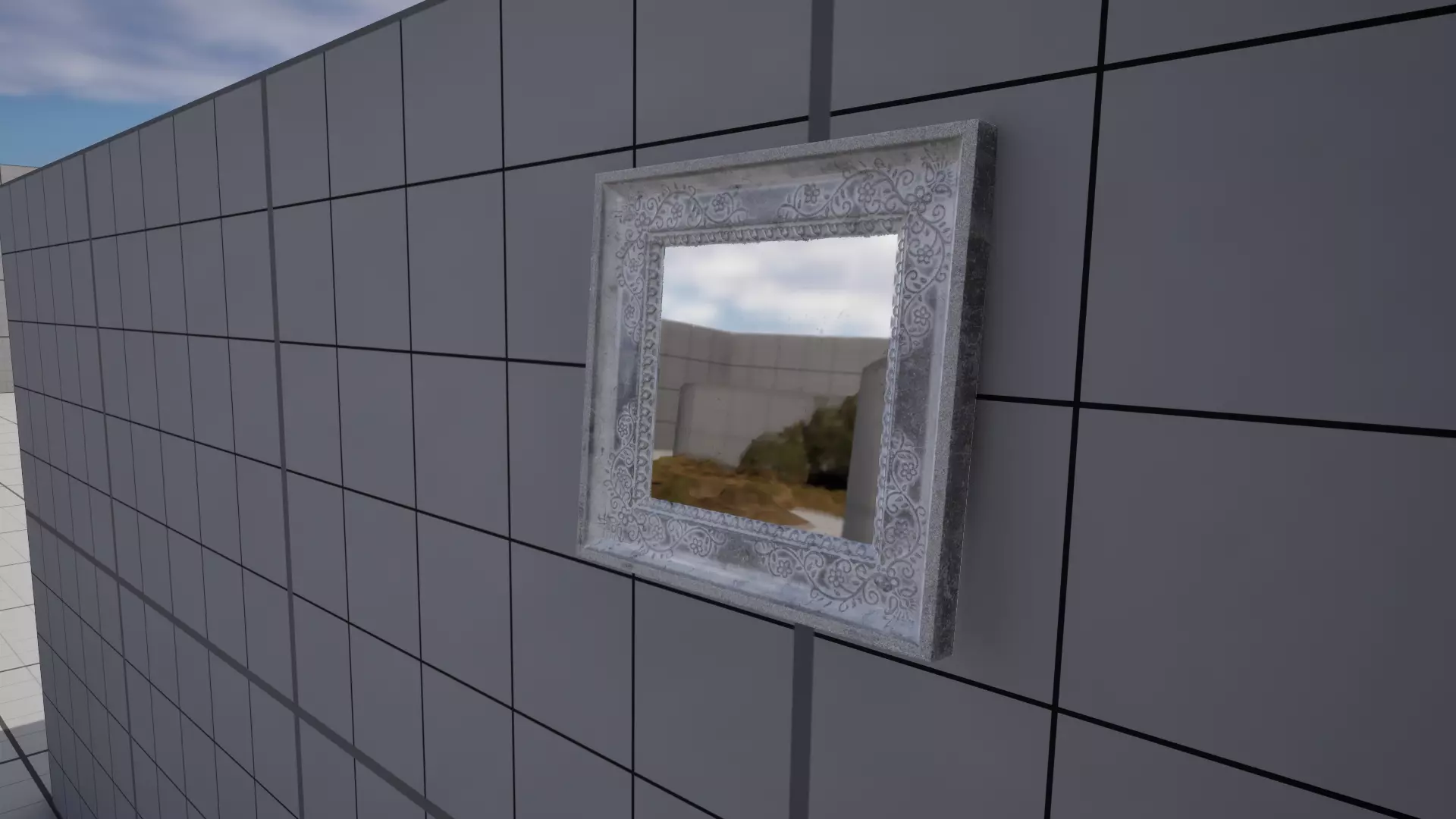 Small Wall Mirror Low-poly 3D model_18