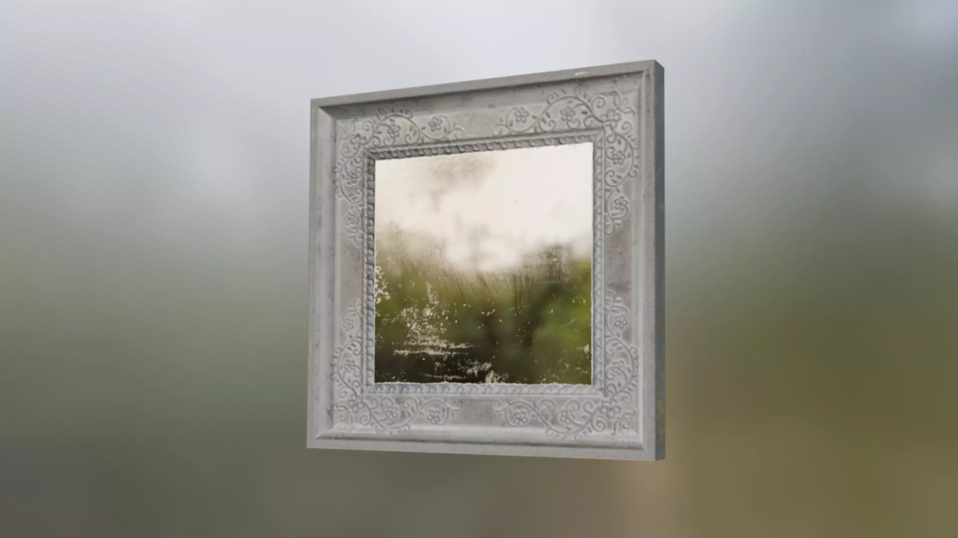 Small Wall Mirror Low-poly 3D model_10