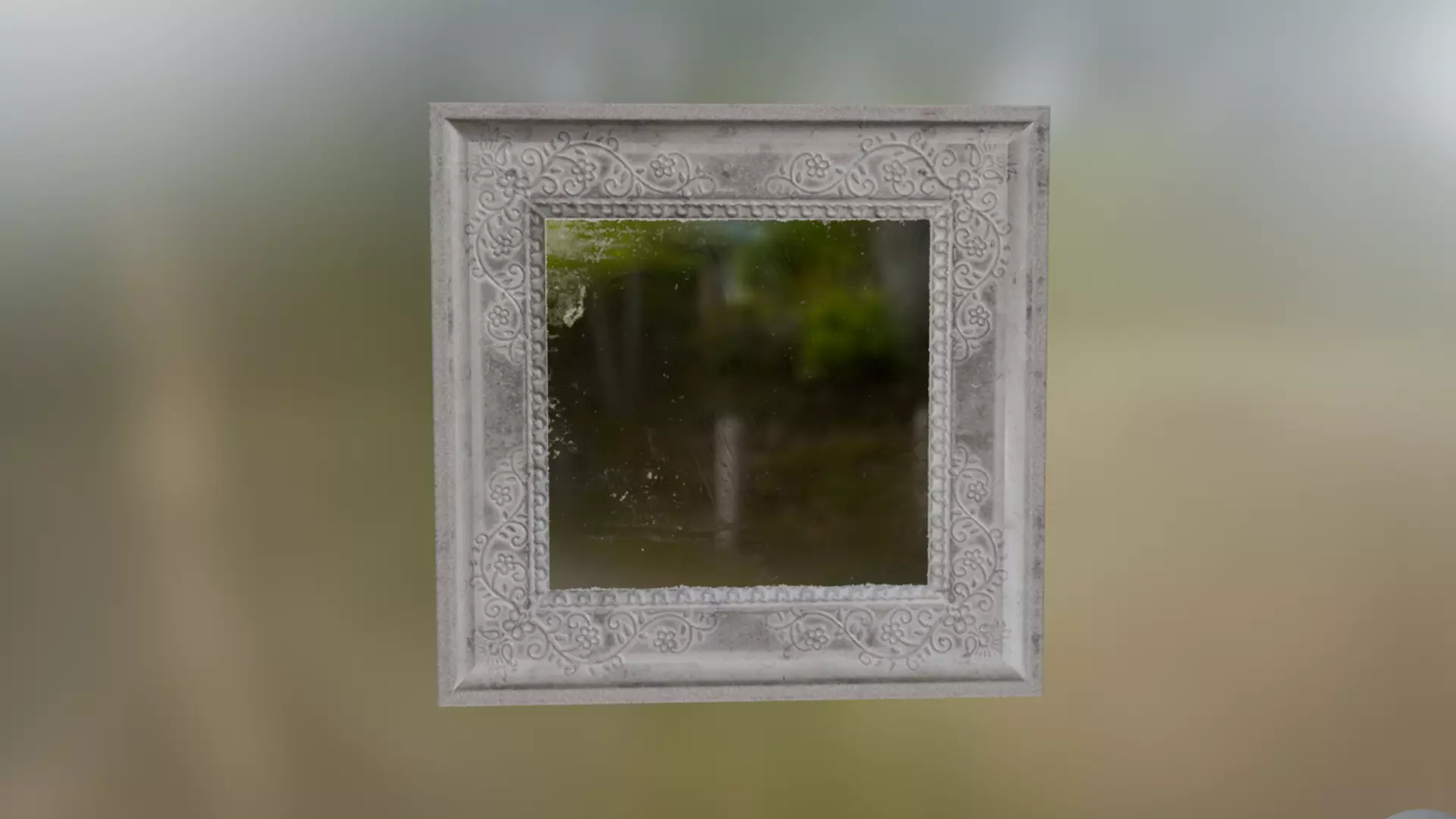 Small Wall Mirror Low-poly 3D model_8