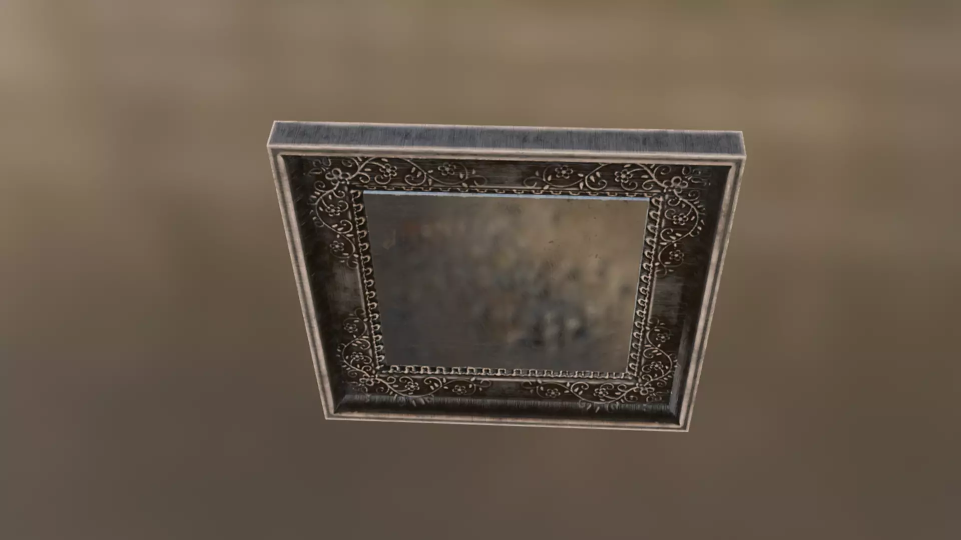 Small Wall Mirror Low-poly 3D model_6